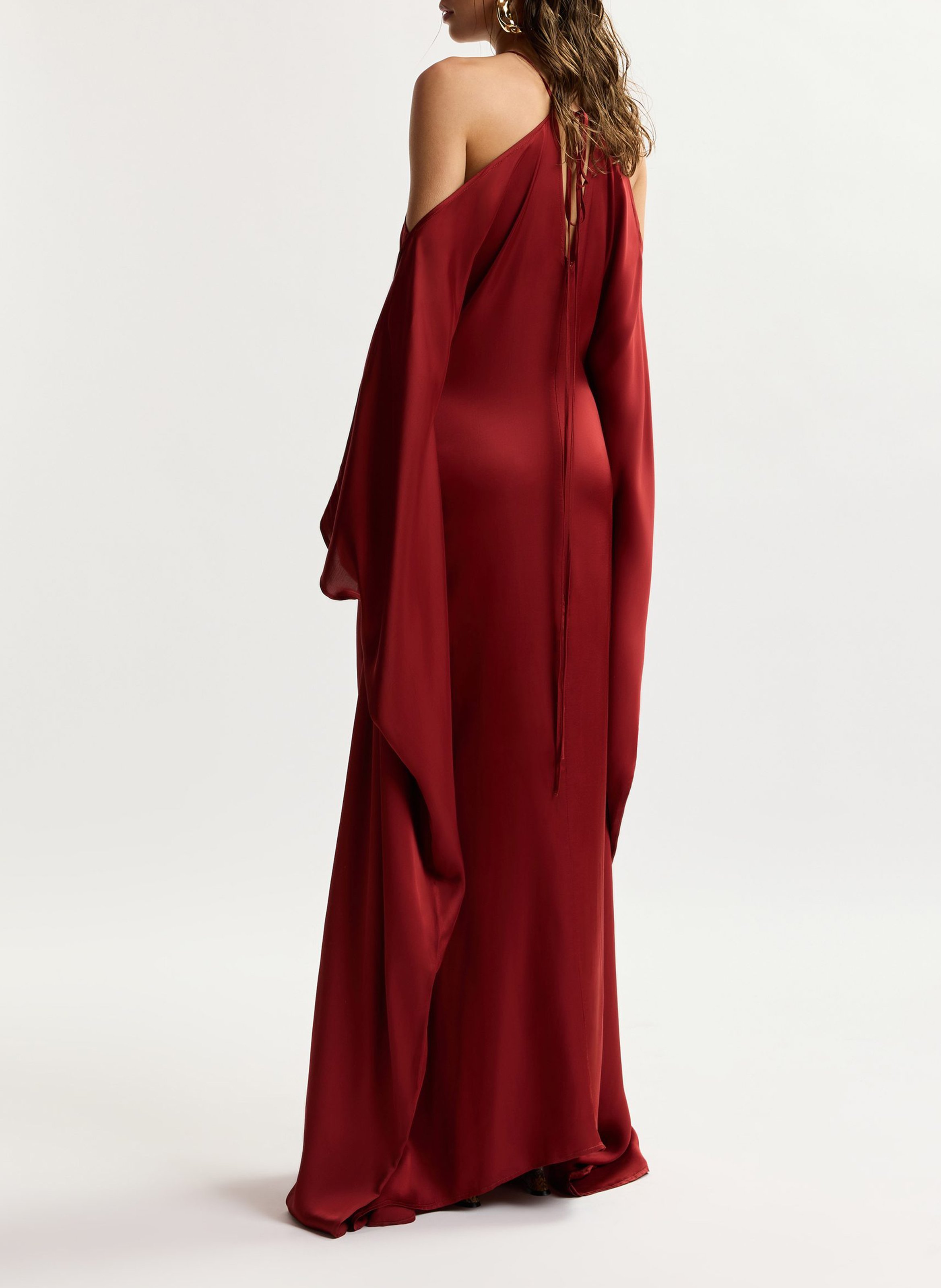 Robe longue ample unie jacanas Rouge