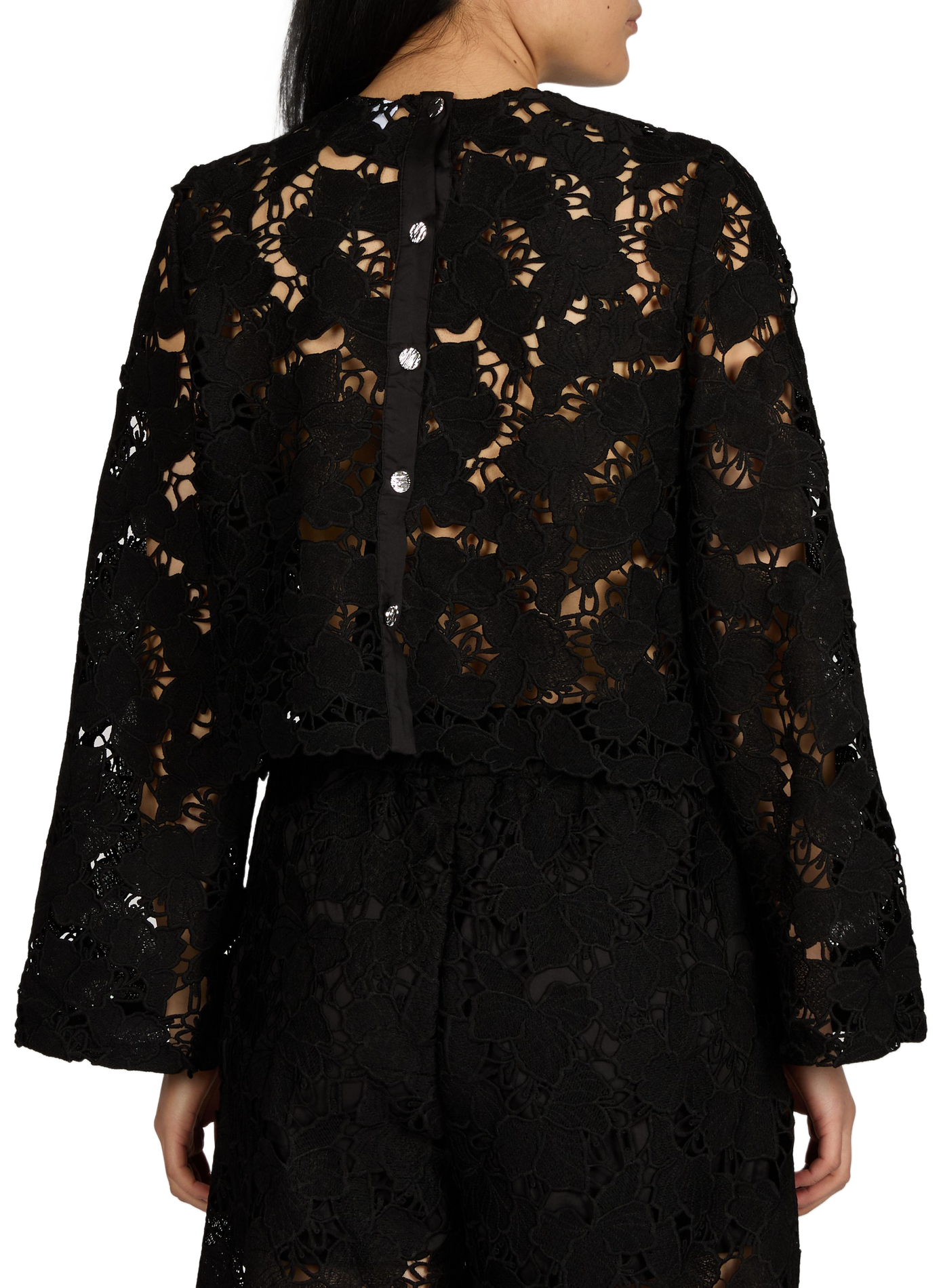 Long-sleeve lace top VILA Black