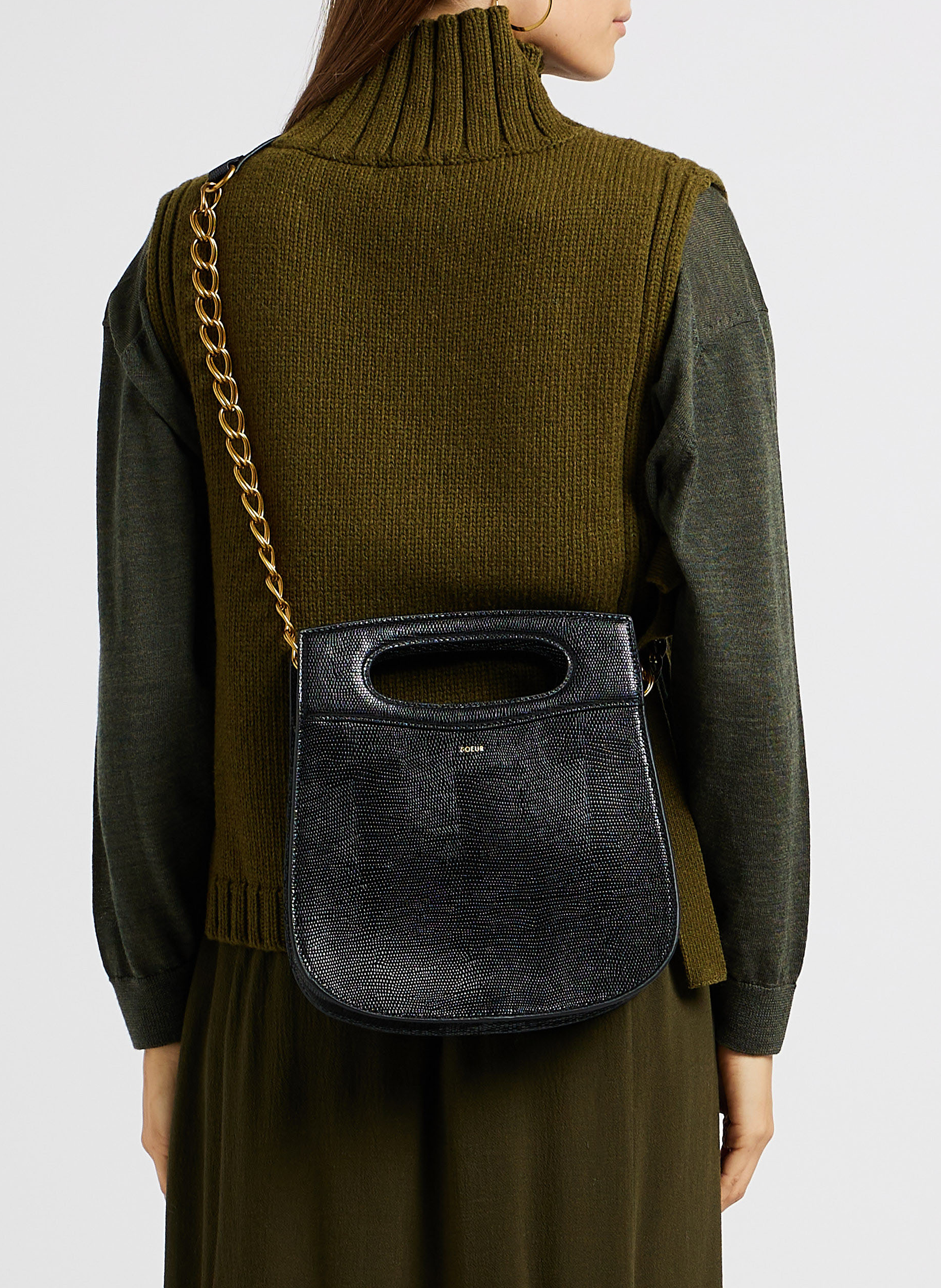 Sac bandoulière en cuir cheri SOEUR Noir