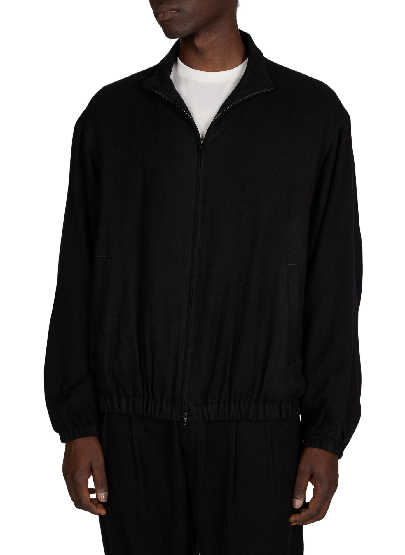 Jacket with high collar in blended silk SSSTEIN Black