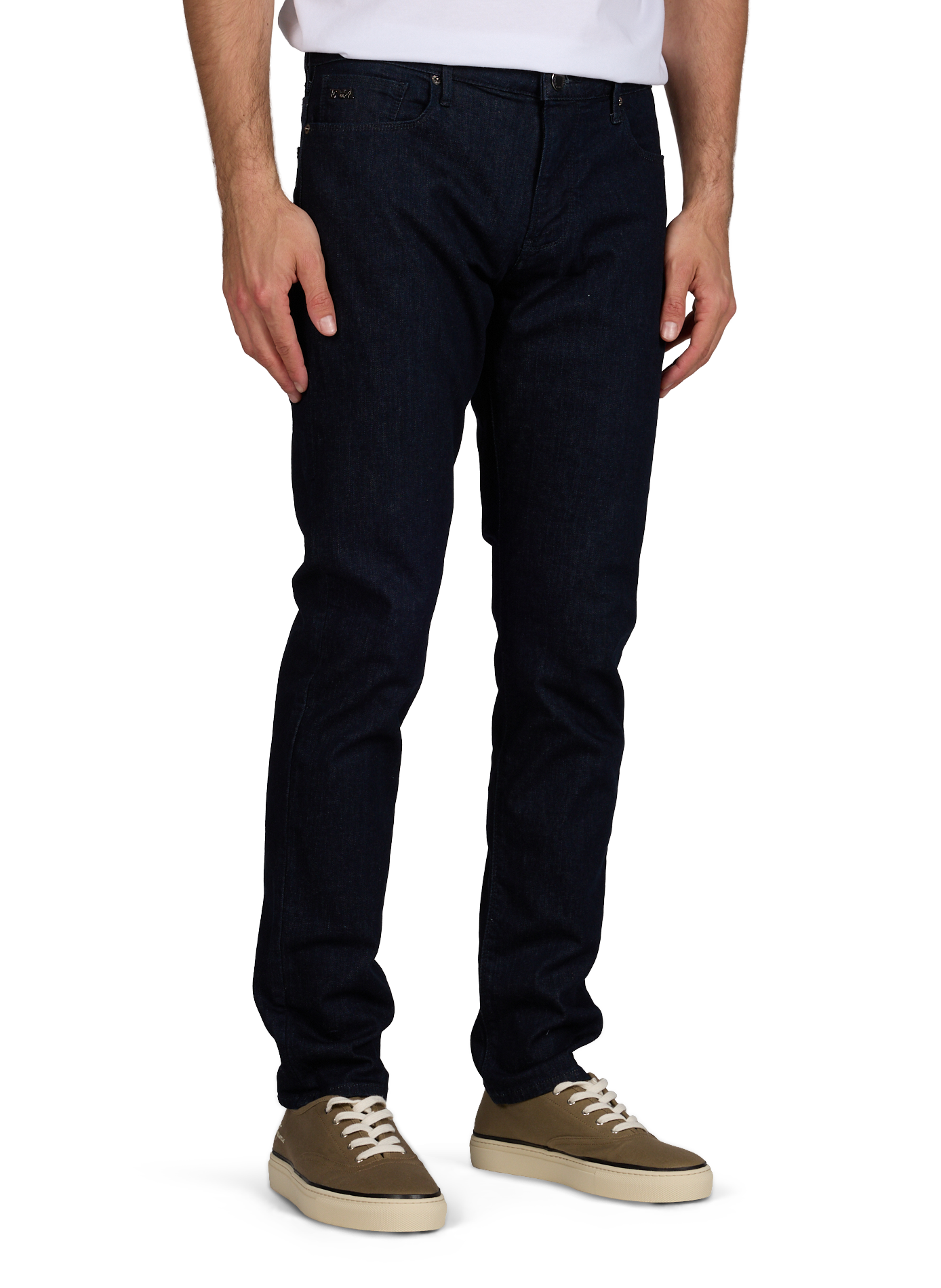 Jean slim en coton mélangé EMPORIO ARMANI Bleu