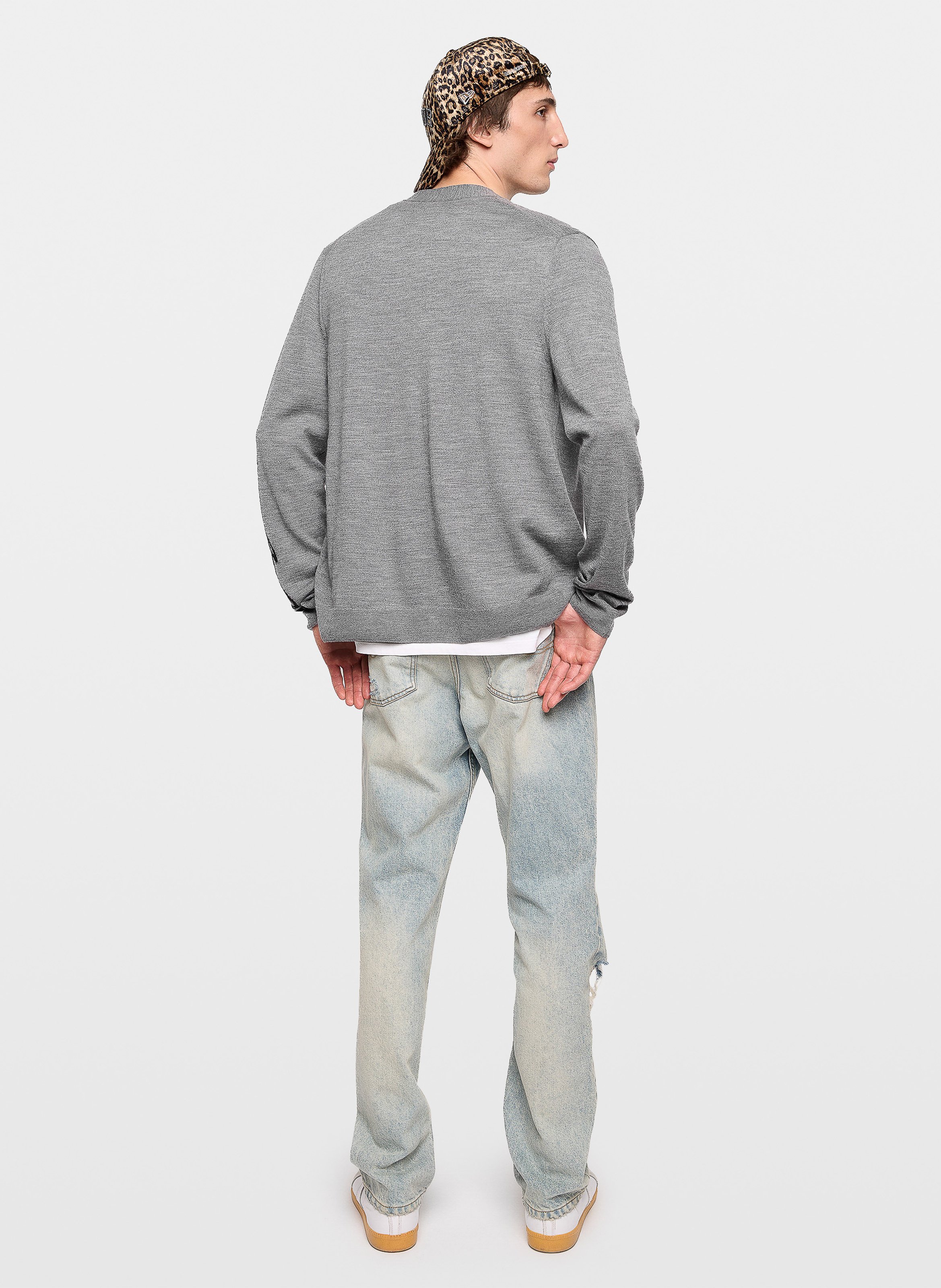 Gilet droit col v jacquard en laine mérinos remi ZADIG&VOLTAIRE Gris