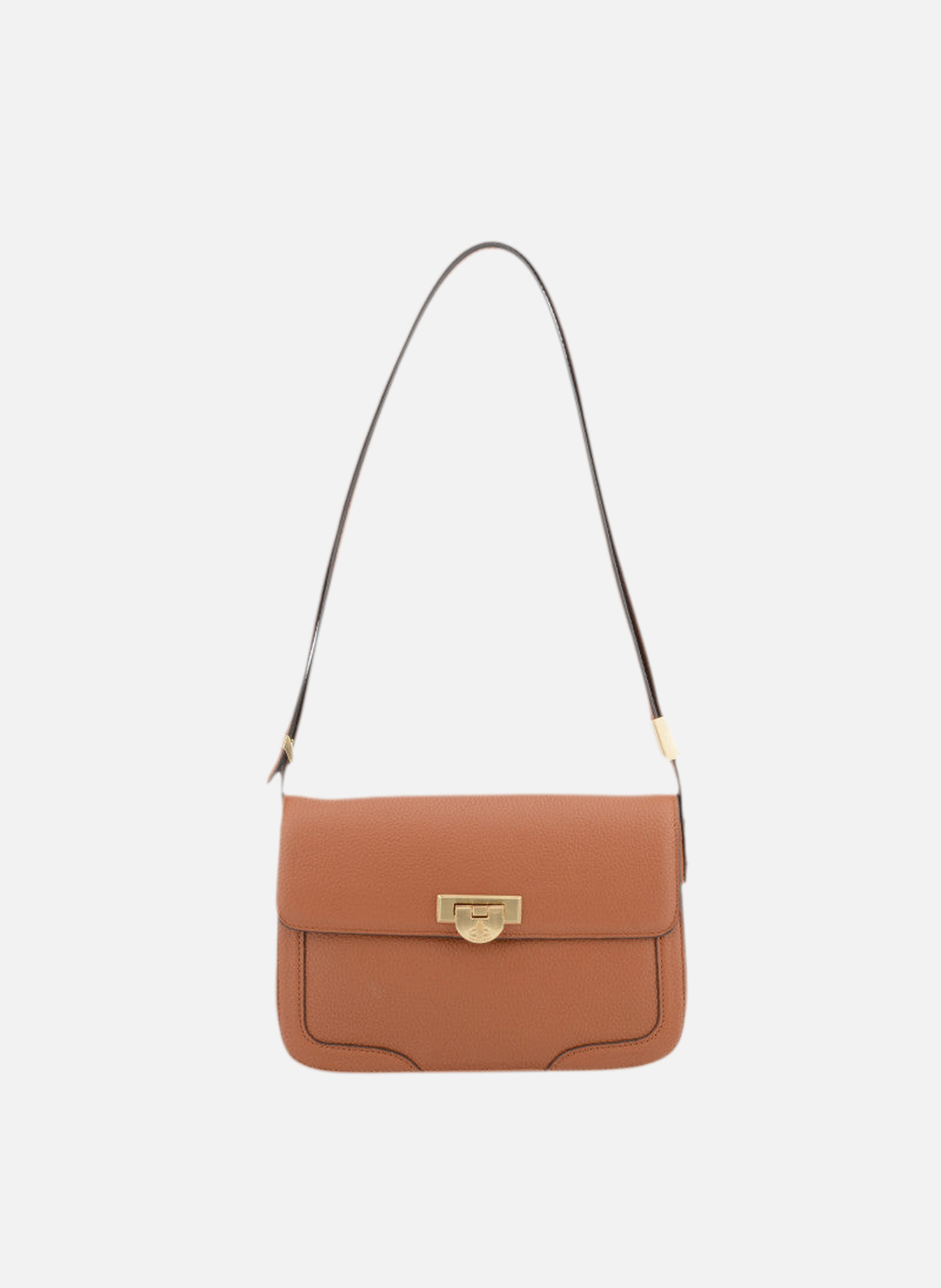 Auteuil | sac porté travers gm en cuir de vachette POURCHET Marron