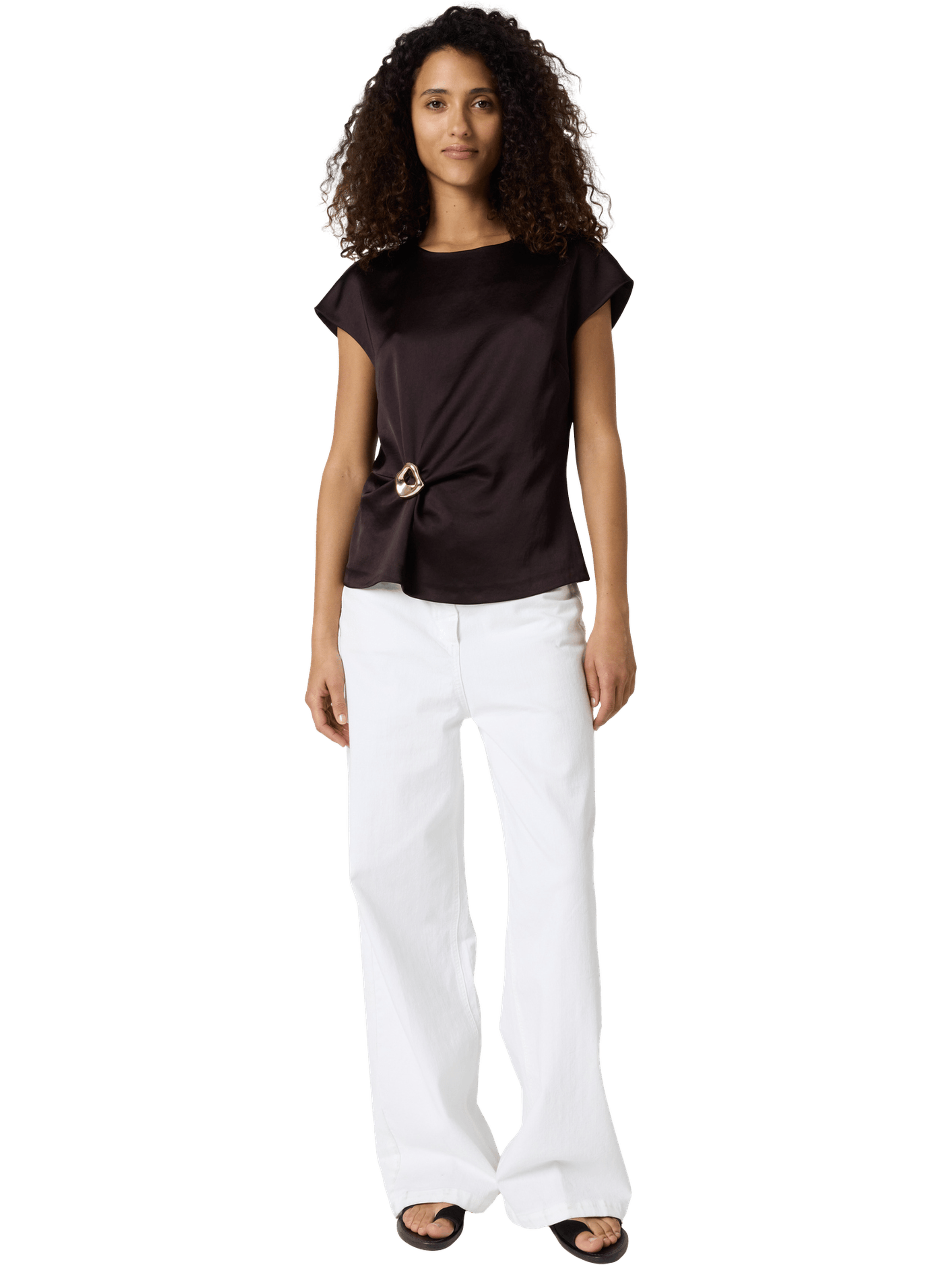 Top drapé à bijou doré - claudie | Marron GERARD DAREL Femme
