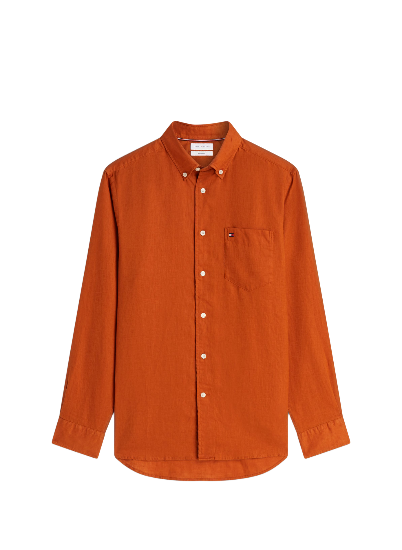 Regular linen shirt TOMMY HILFIGER Brown