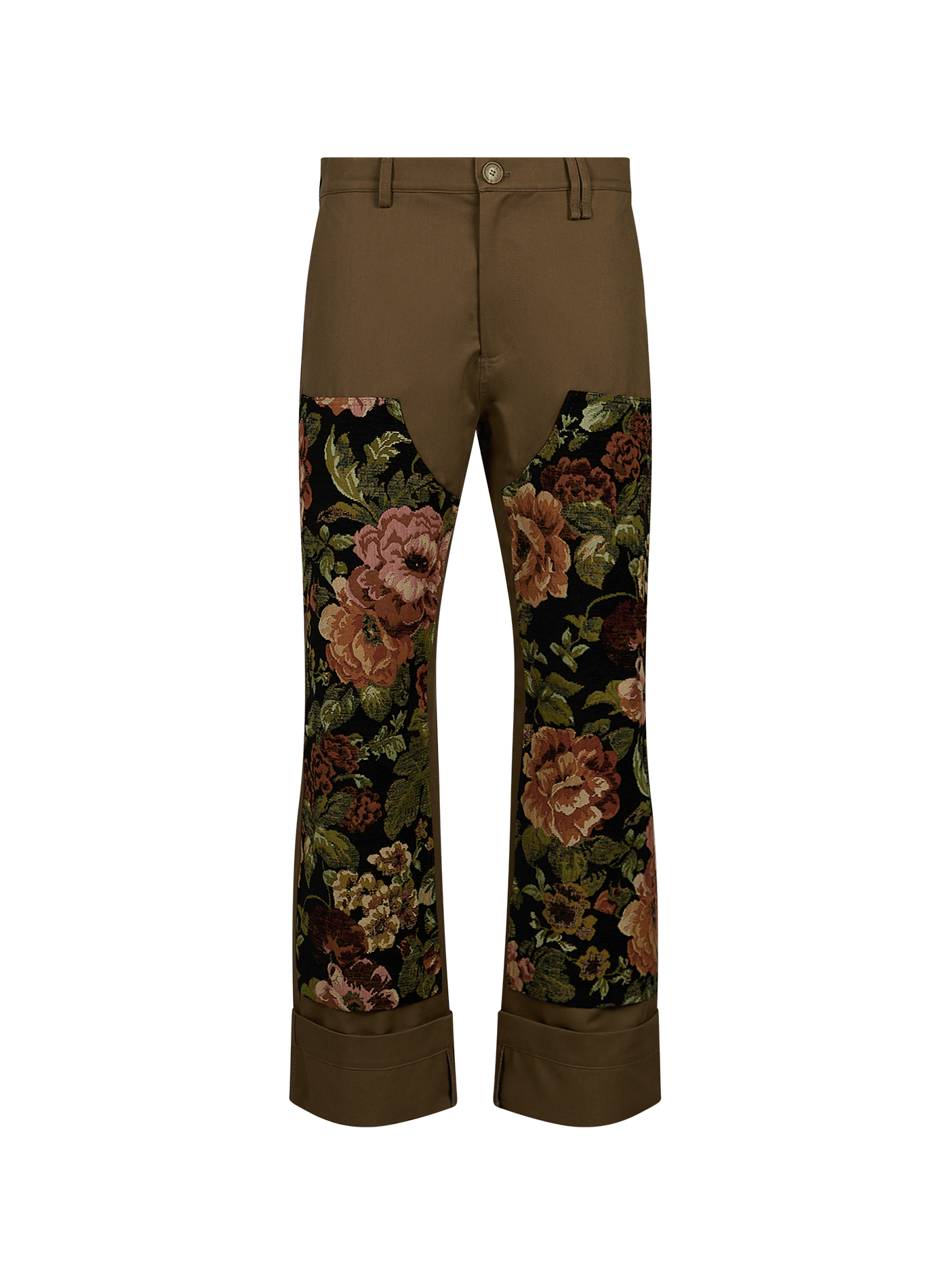 Pantalon droit détails fleurs en coton SIMONE ROCHA Multicolore