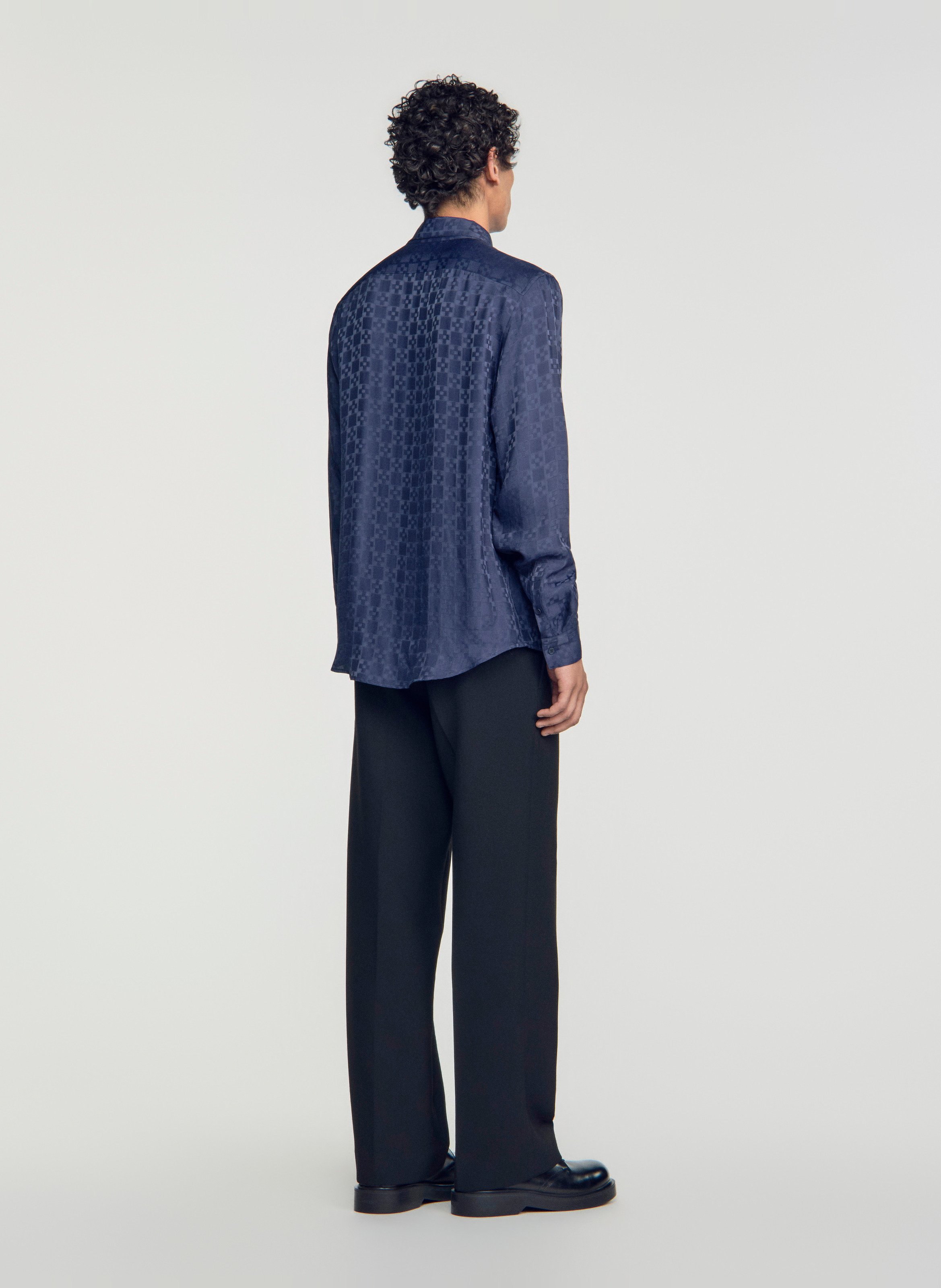 Chemise droite jacquard SANDRO Bleu