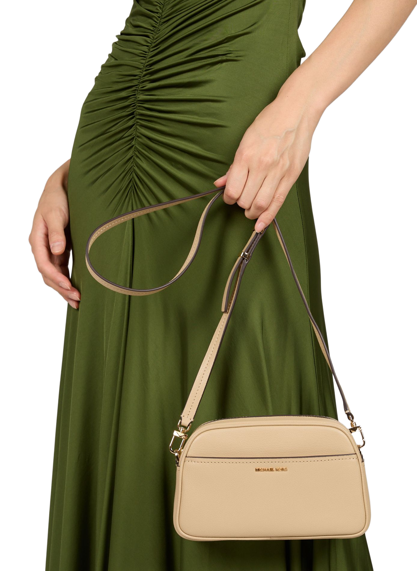 Sac à bandoulière Jet Set en cuir MICHAEL KORS Beige