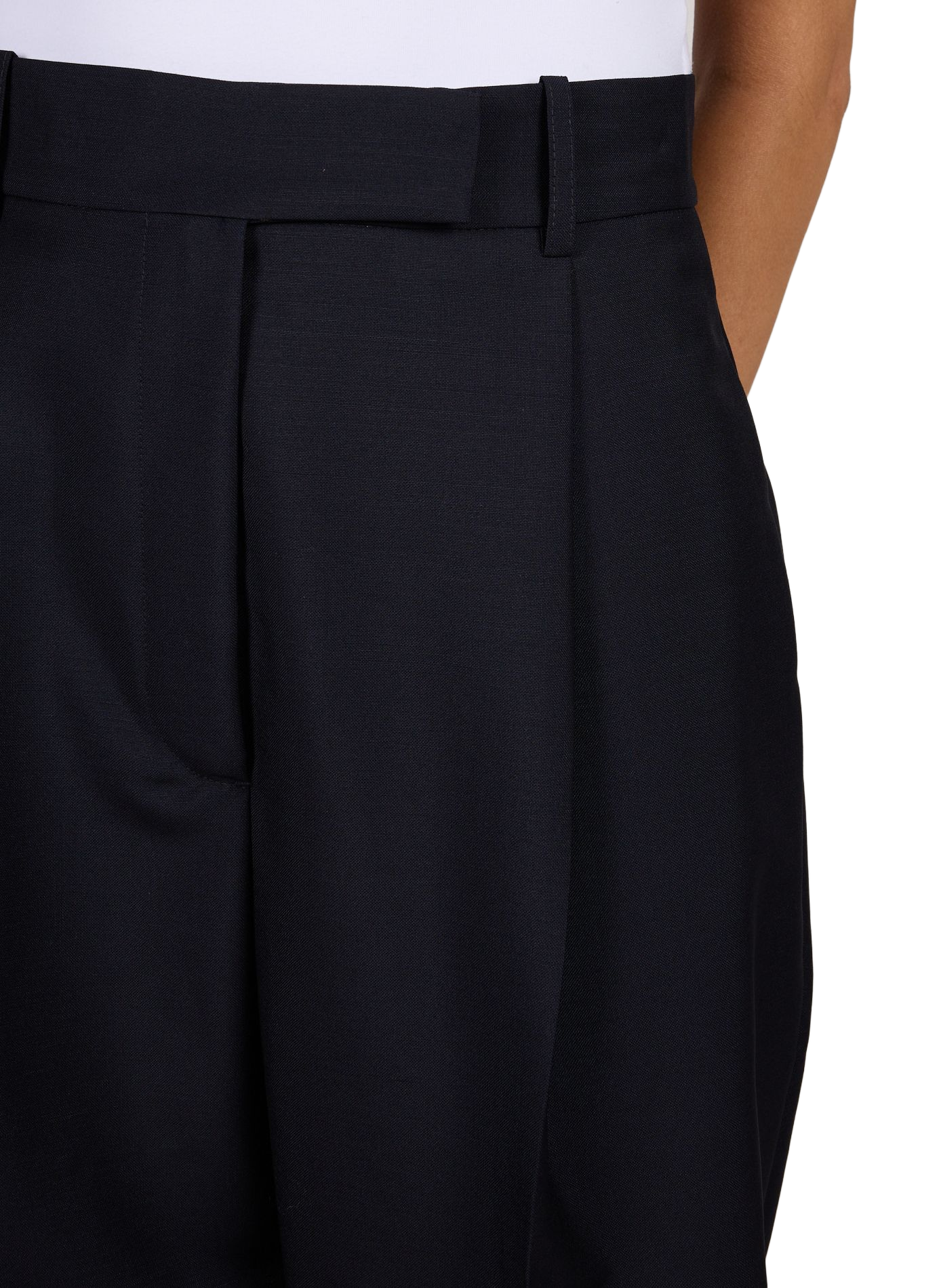 Pantalon mom en laine vierge mélangée ROHE FRAMES Bleu