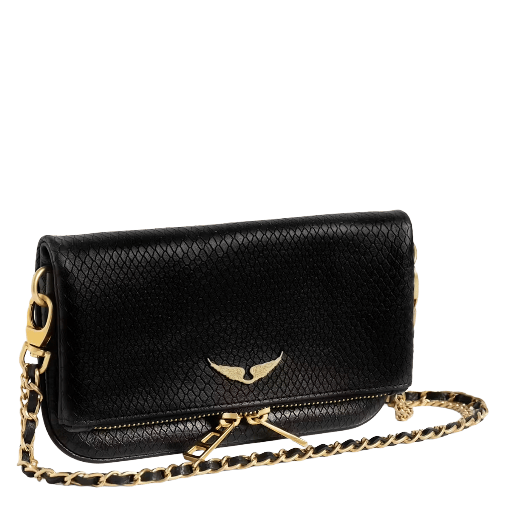 Schoudertas met mini rock-effect pythonleer ZADIG&VOLTAIRE Zwart