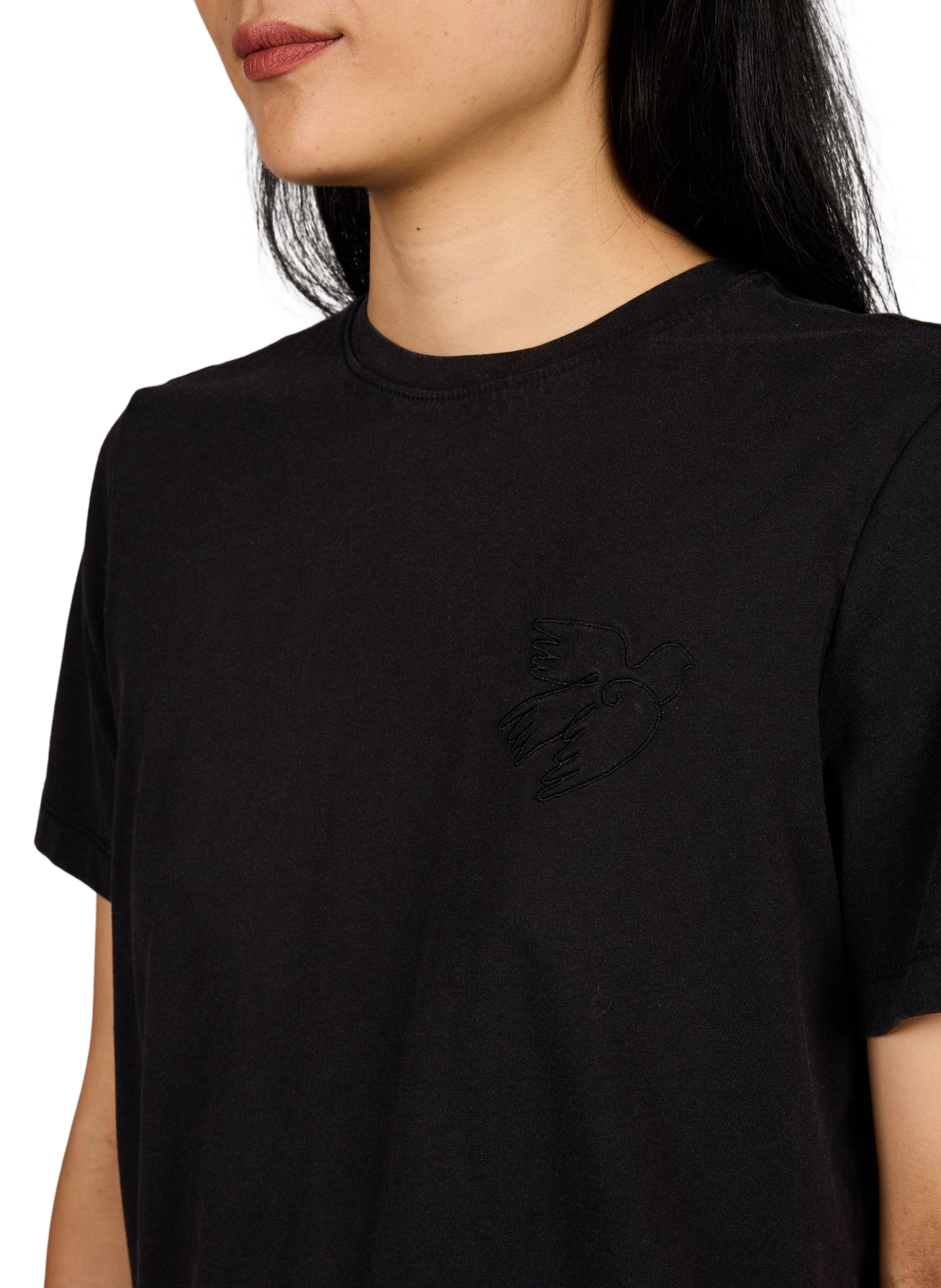 Gerader Baumwoll-T-Shirt VILA Schwarz