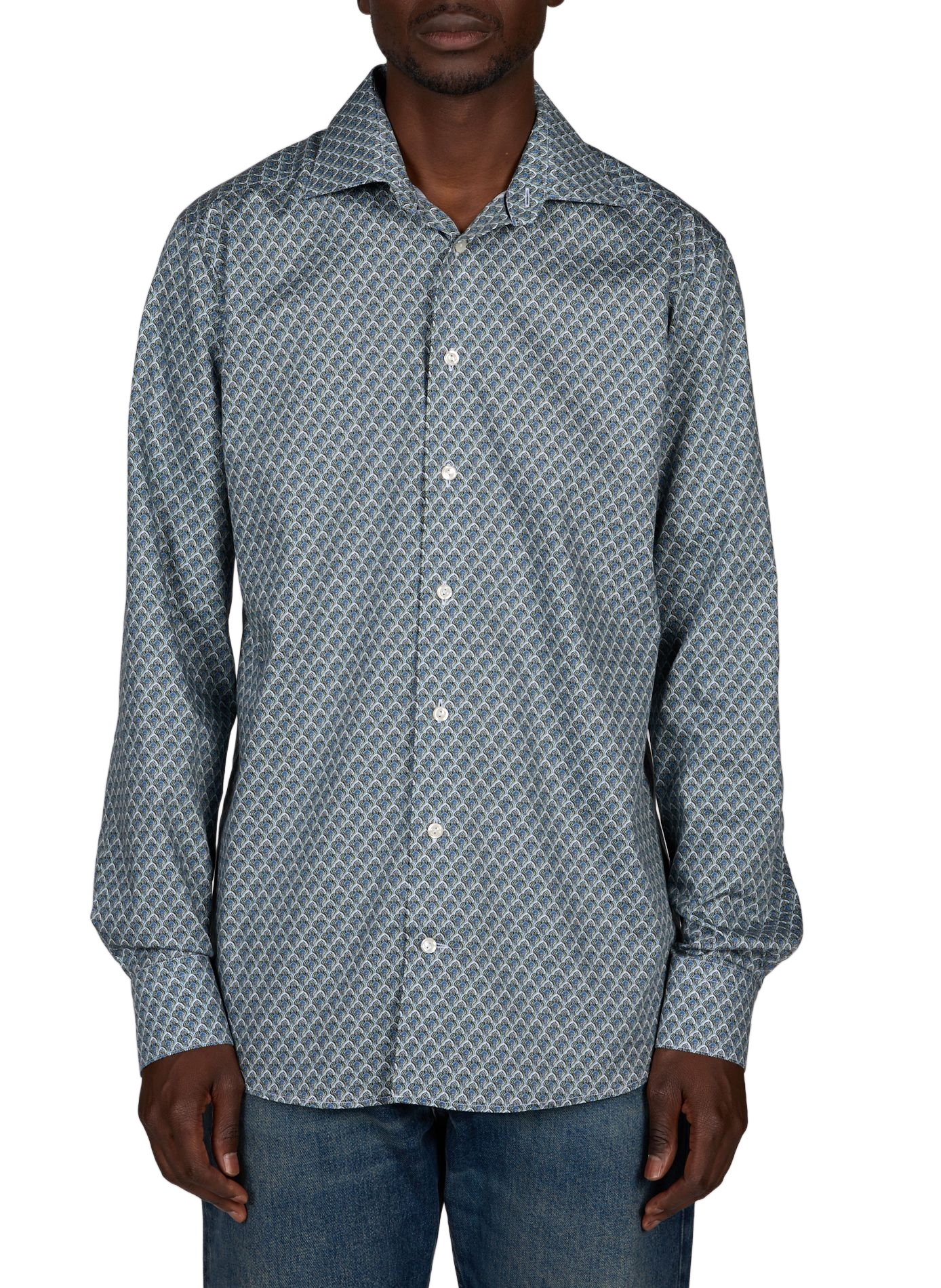 Patterned cotton shirt  ETON Green