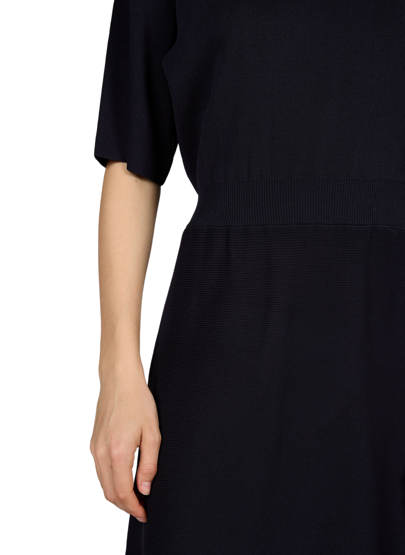 Flared knit short dress SAMSOE SAMSOE Black