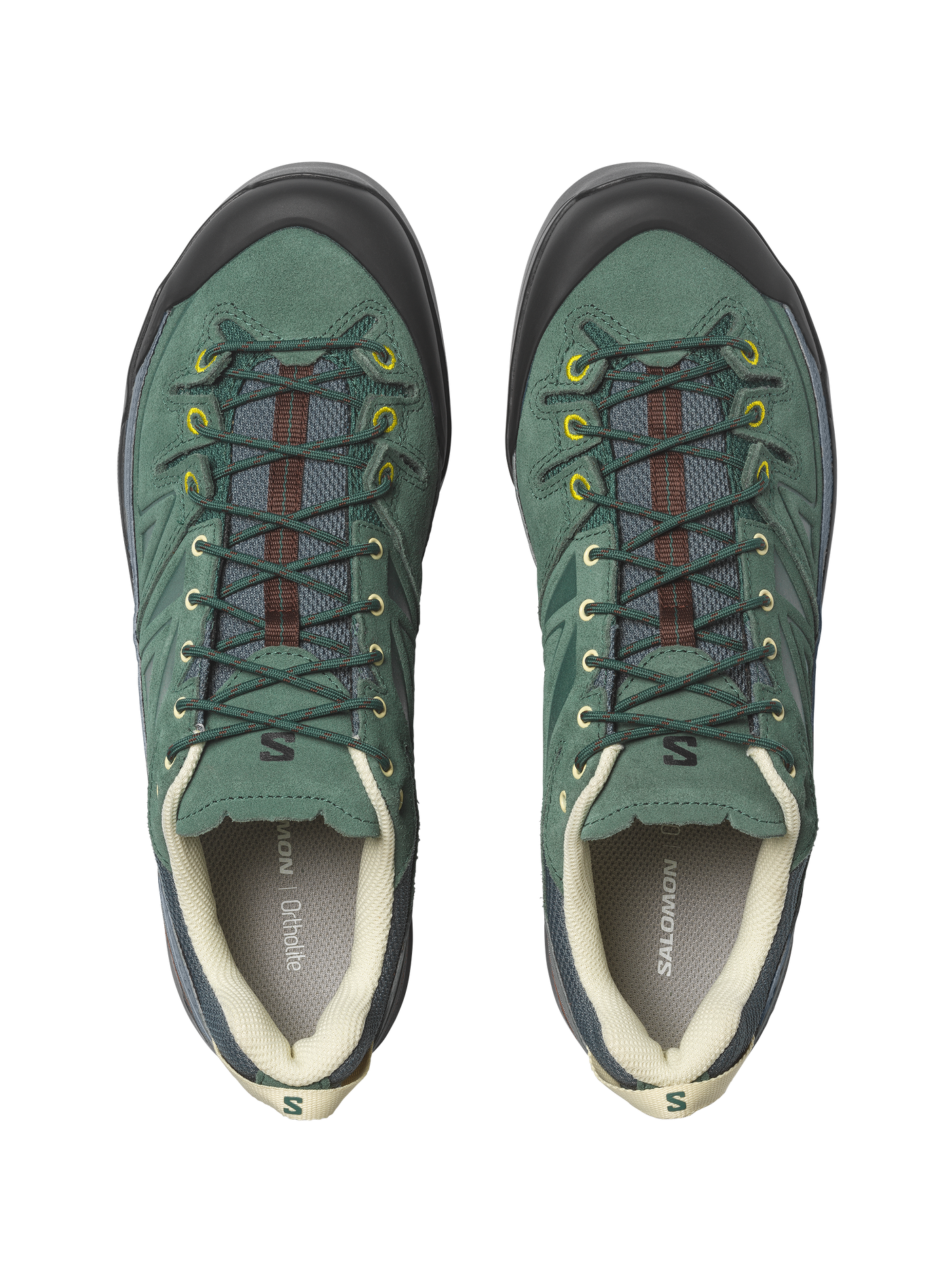 Baskets basses en cuir SALOMON Vert