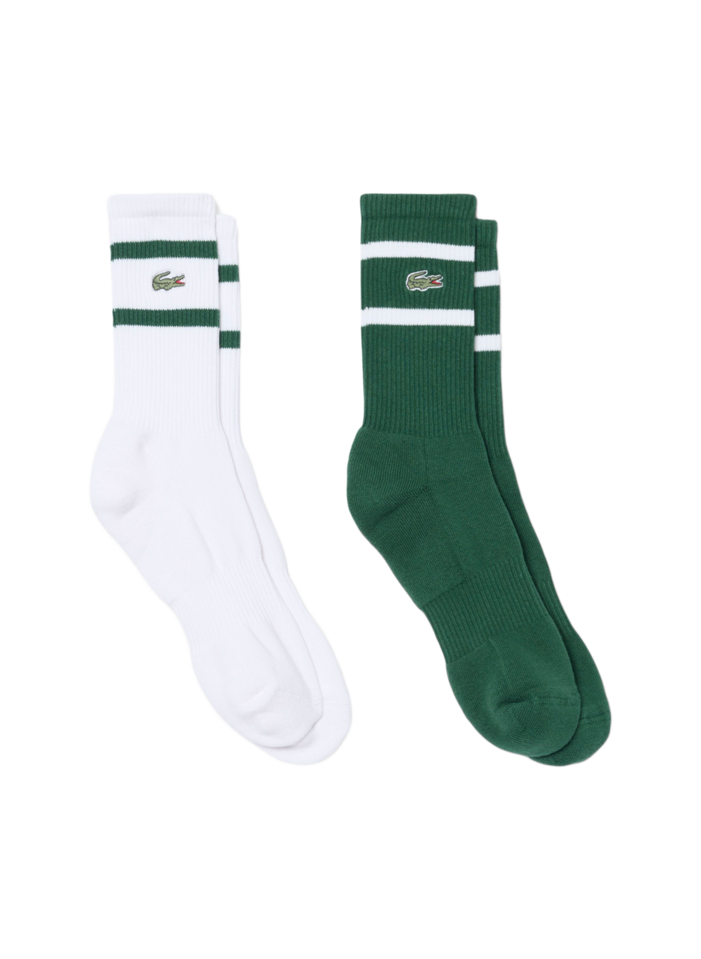 Lot de 2 paires de chaussettes mi-hautes à logo en coton mélangé LACOSTE Multicolore