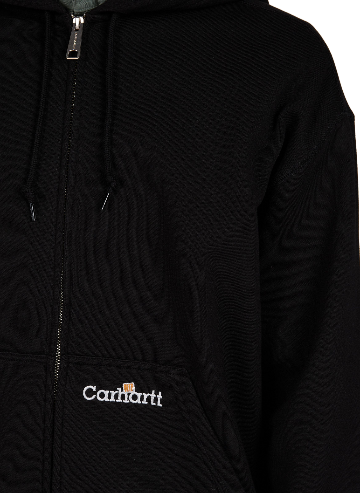 Zippered hoodie with hooded WIP label sweat jacket CARHARTT WIP Black