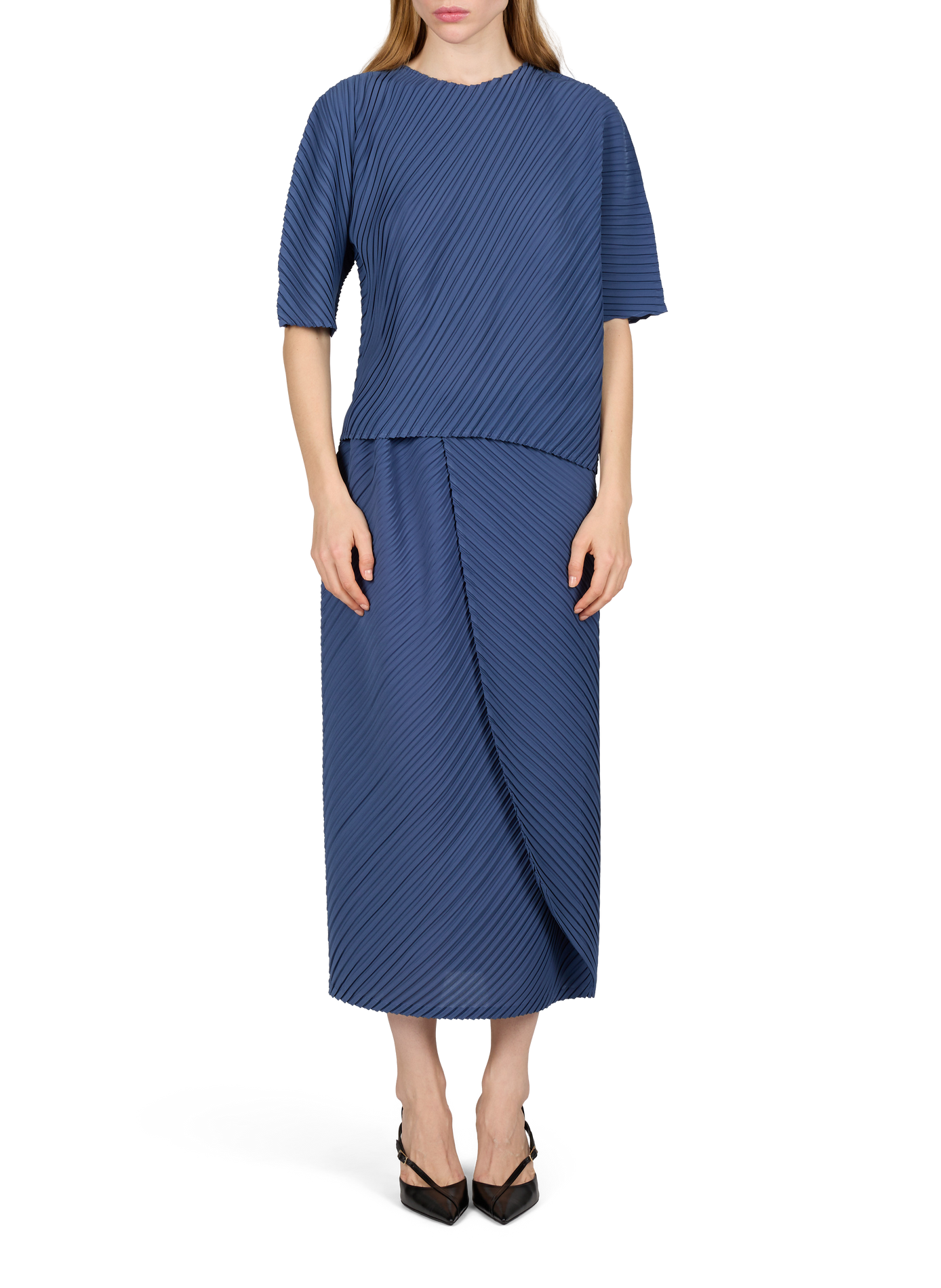 Pleated midi skirt ADOLFO DOMINGUEZ Blue