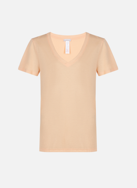 Orangefarbenes T-Shirt aus BaumwollmischungHANRO 