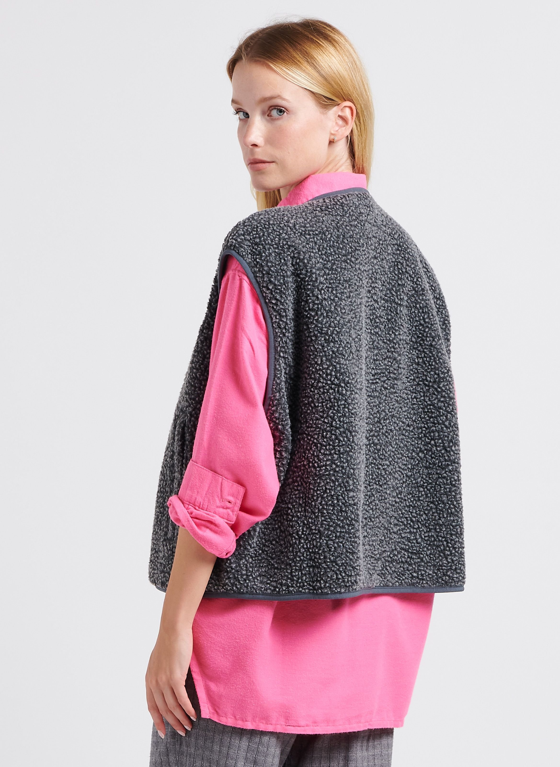 Gilet col rond molletonné sans manches hoktown AMERICAN VINTAGE Gris