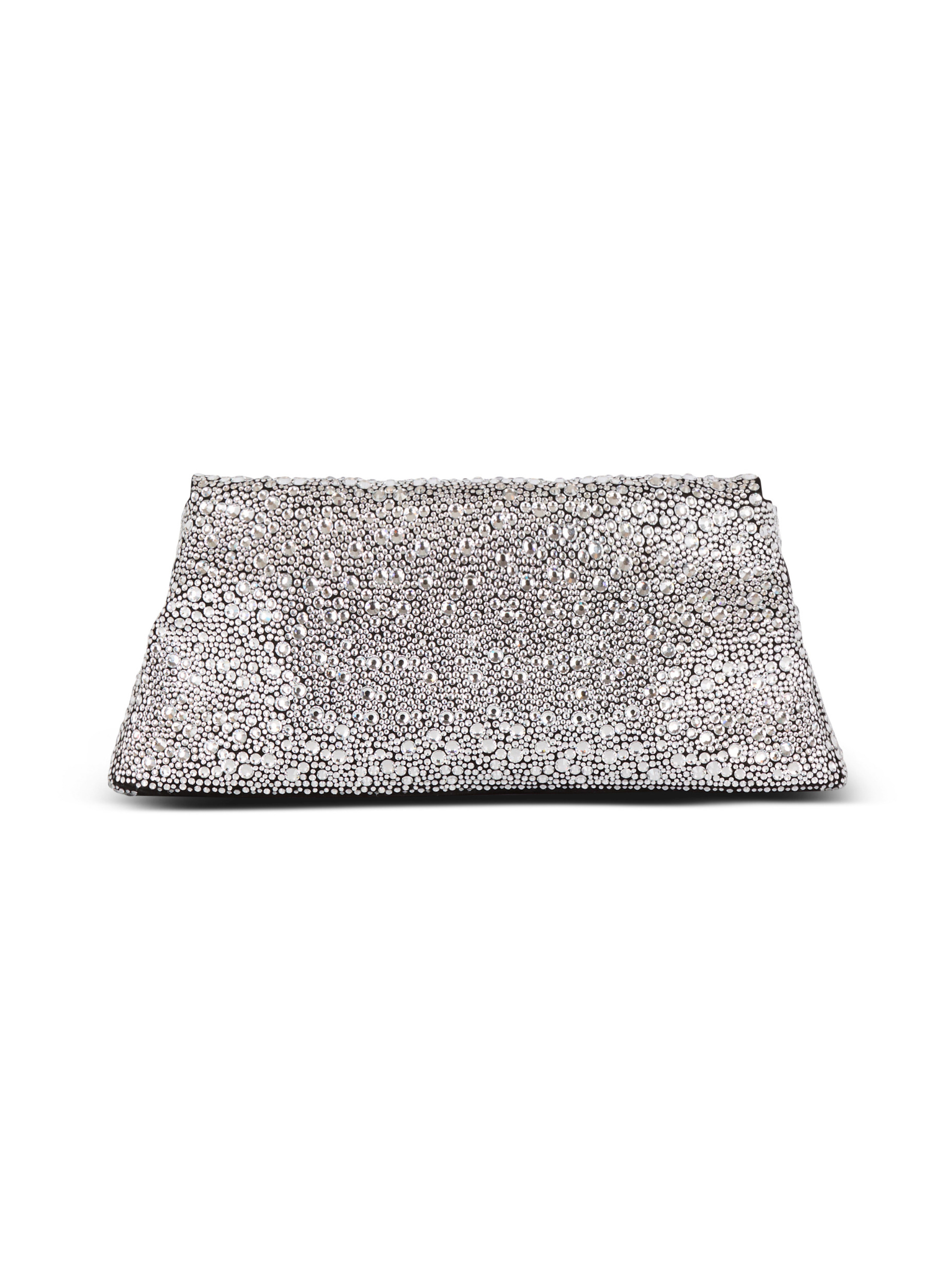 Pochette 1945 soft en cuir suédé et strass BALMAIN Argent