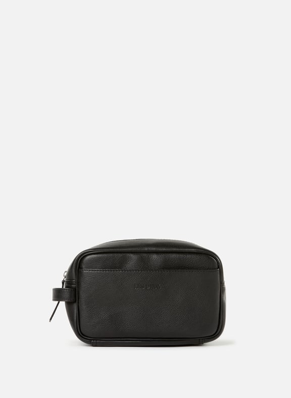 Trousse de toilette en cuir grainé Noir by LES DEUX LES DEUX Trousse de toilette en cuir grainé Noir