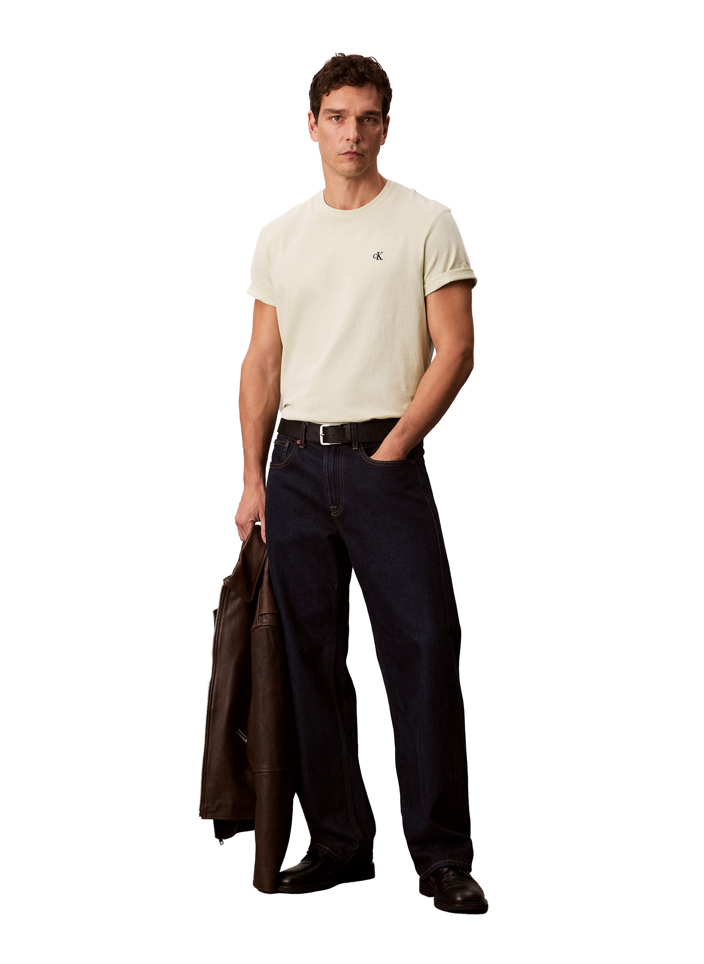 T-shirt à col rond en coton CALVIN KLEIN Vert