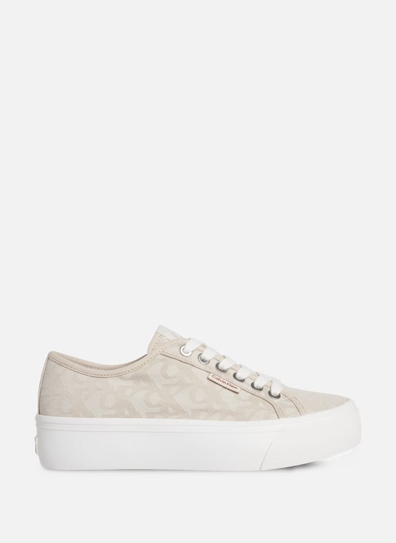 Baskets compensées avec logo Beige by CALVIN KLEIN CALVIN KLEIN Baskets compensées avec logo Beige