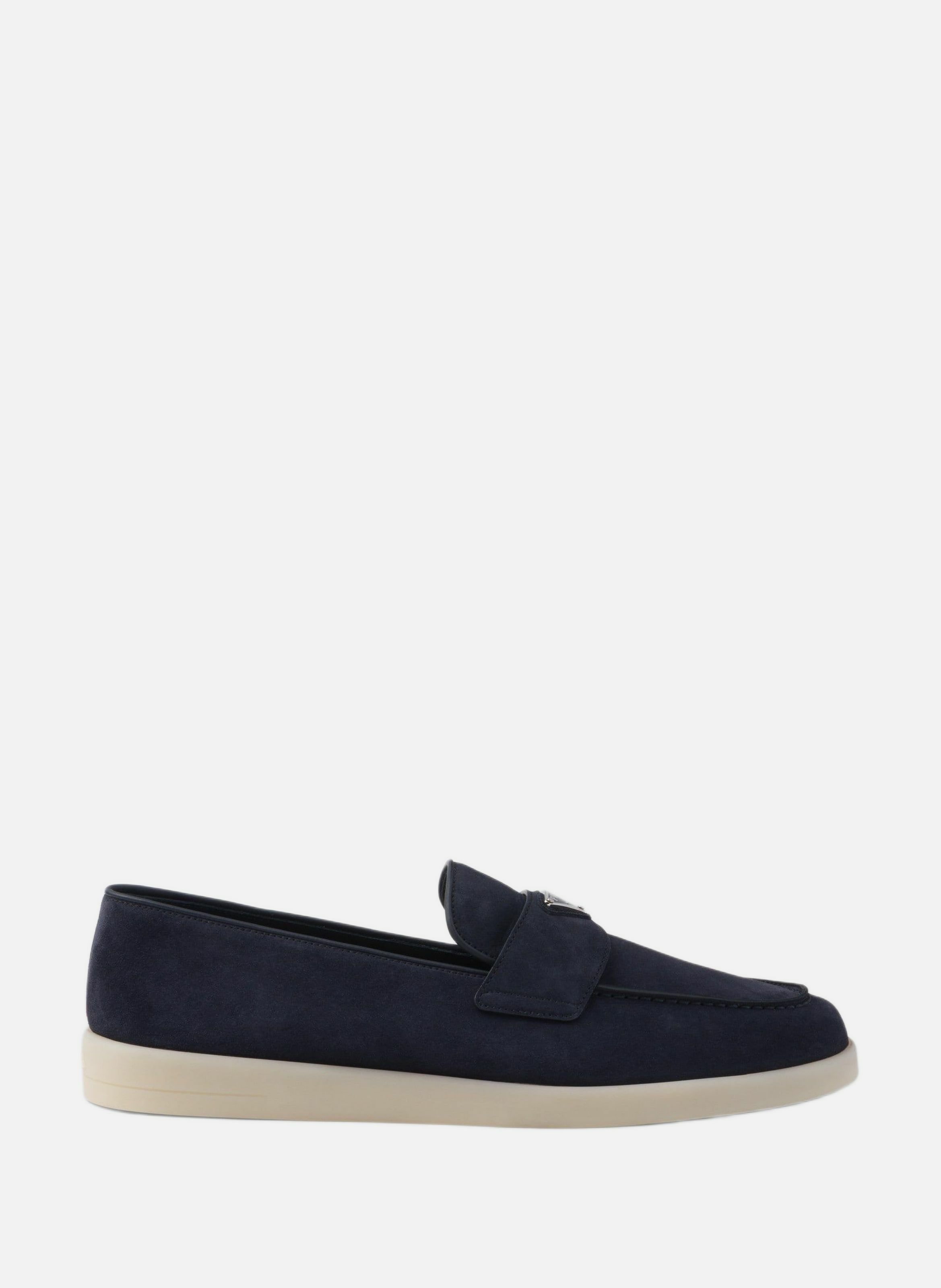 Mocassins en veau velours PRADA Bleu