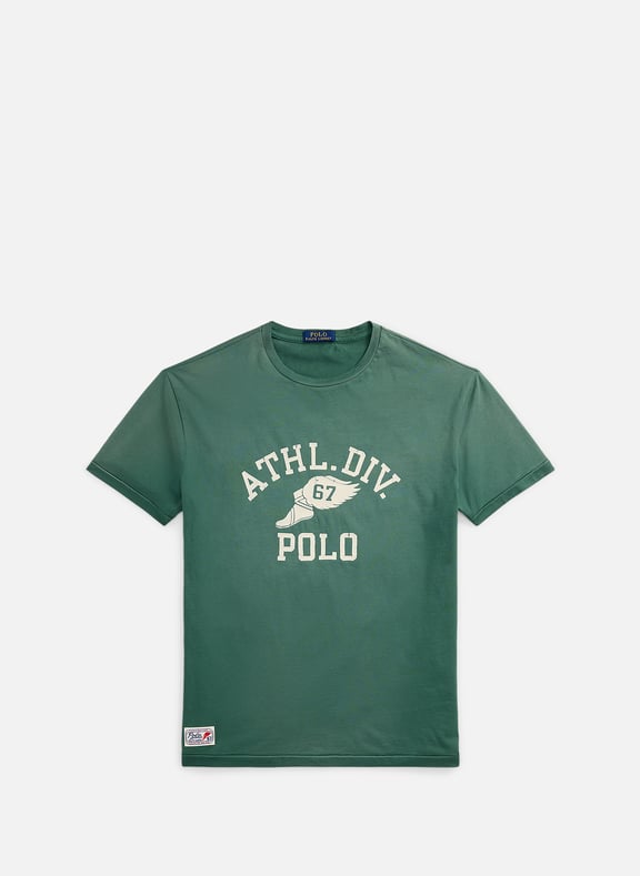 T-shirt col rond imprimé en coton Vert by POLO RALPH LAUREN POLO RALPH LAUREN T-shirt col rond imprimé en coton Vert