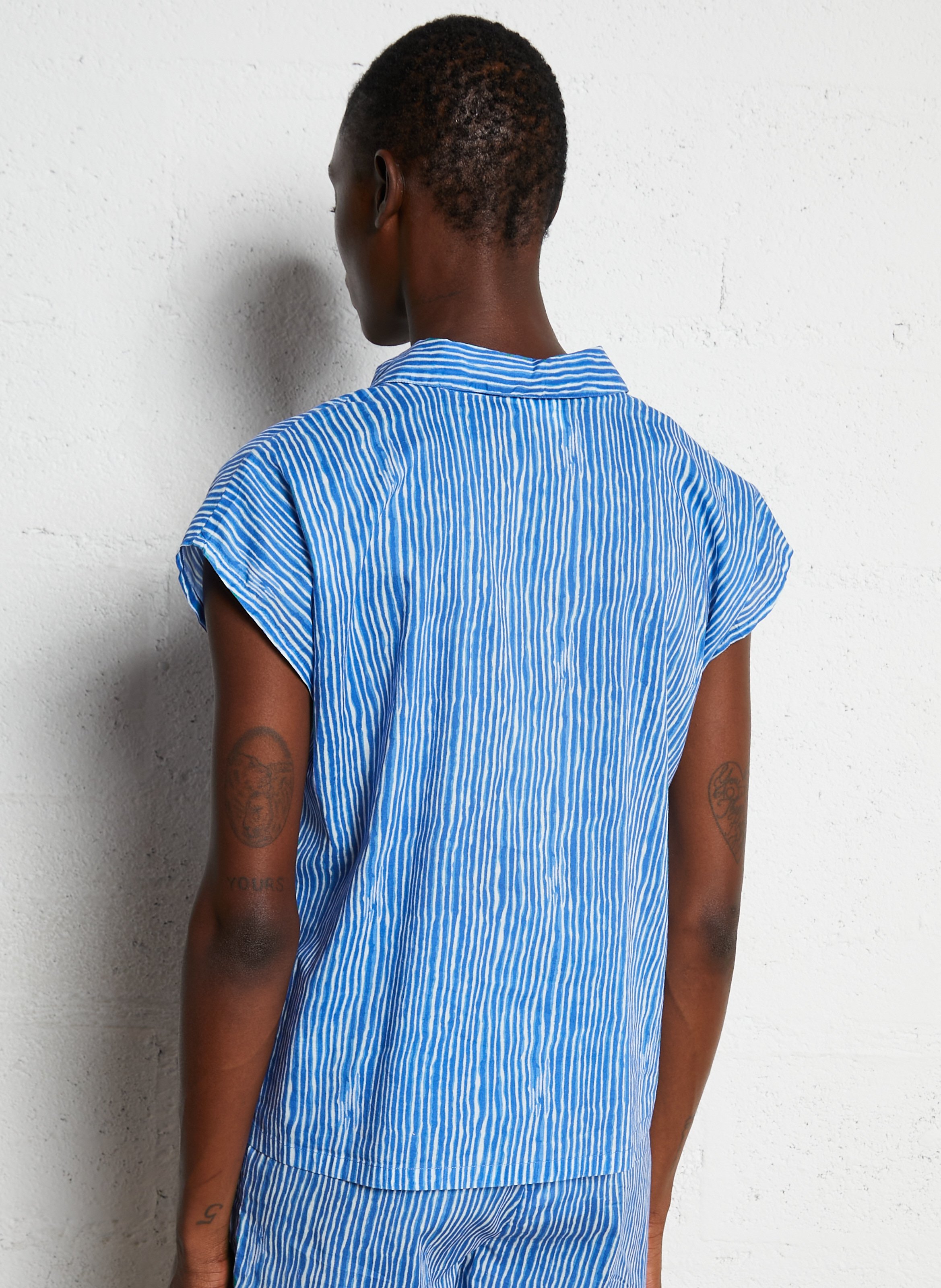 Chemise droite col classique en coton sunrise MAISON 123 Bleu