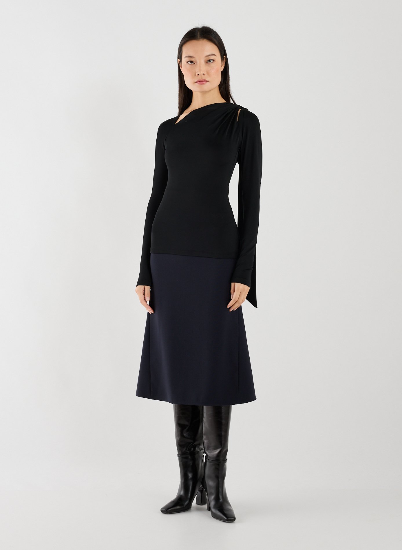 Top à col bateau VICTORIA BECKHAM Noir