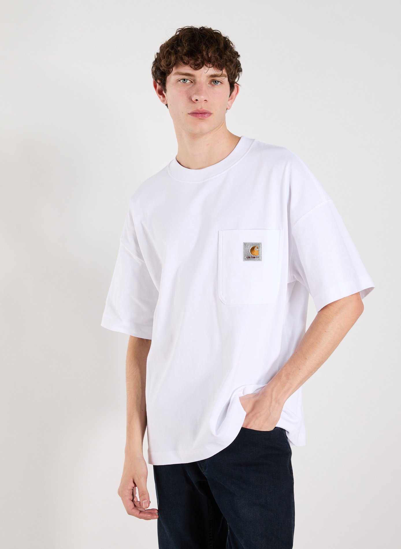 CARHARTT WIP Oversized round neck cotton t-shirt White