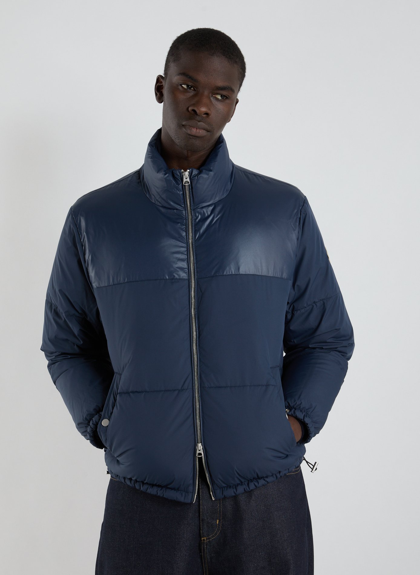 REPLAY Quilted high-neck jacket Blue