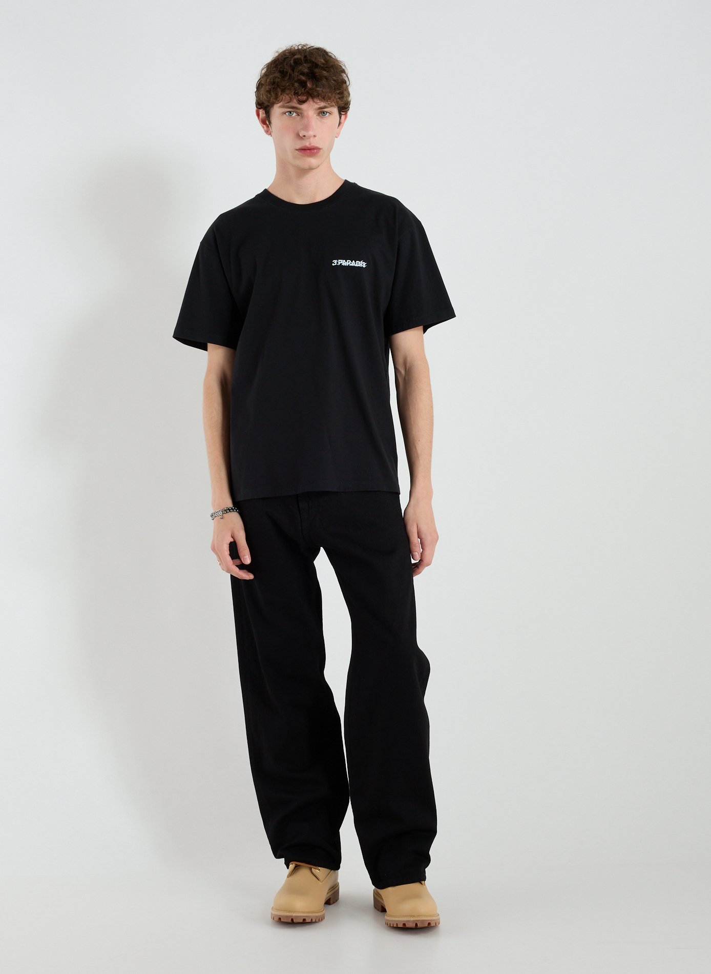 T-shirt en coton 3 PARADIS Noir