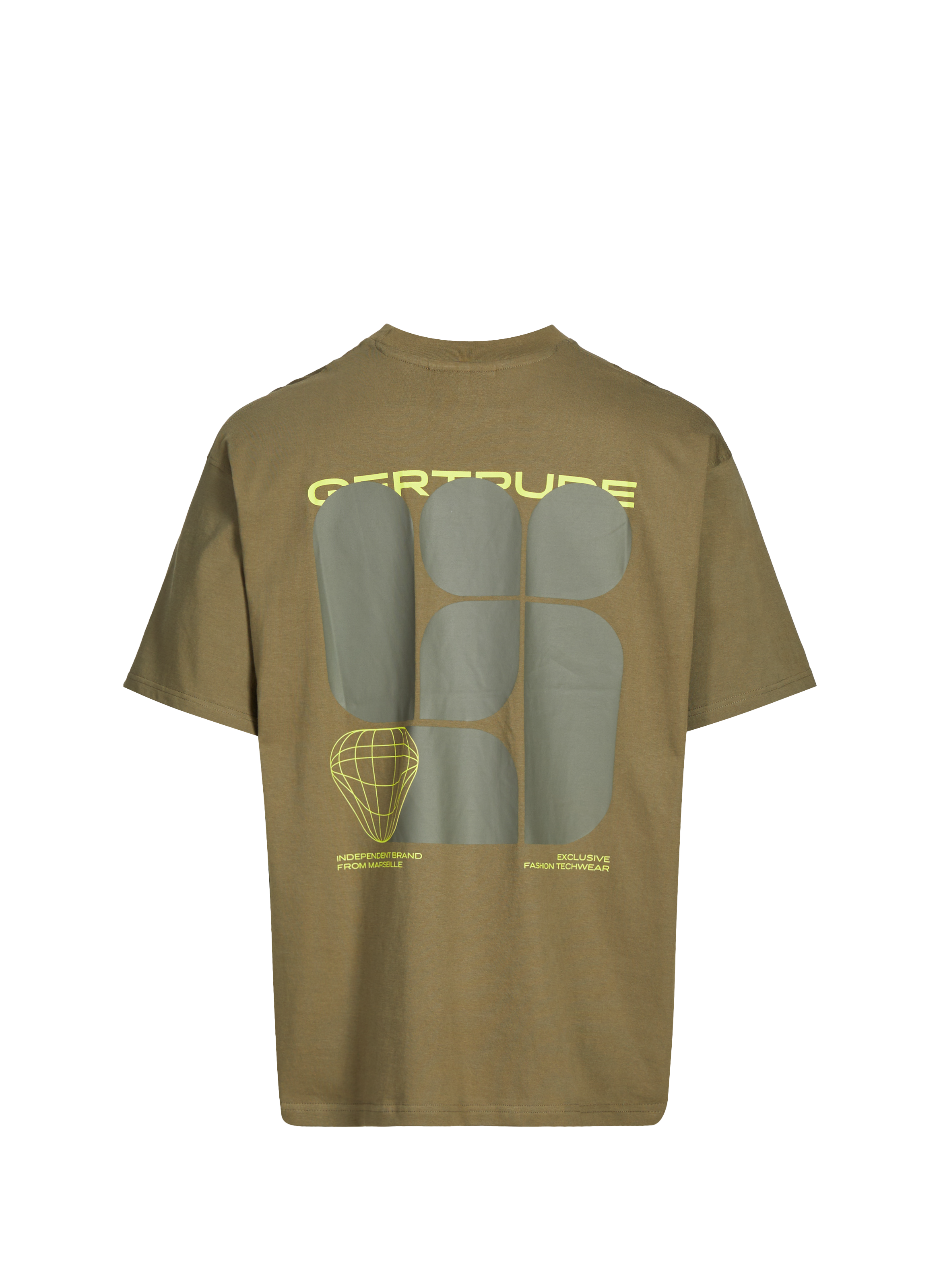 Biker-style cotton t-shirt GERTRUDE ET GASTON Khaki