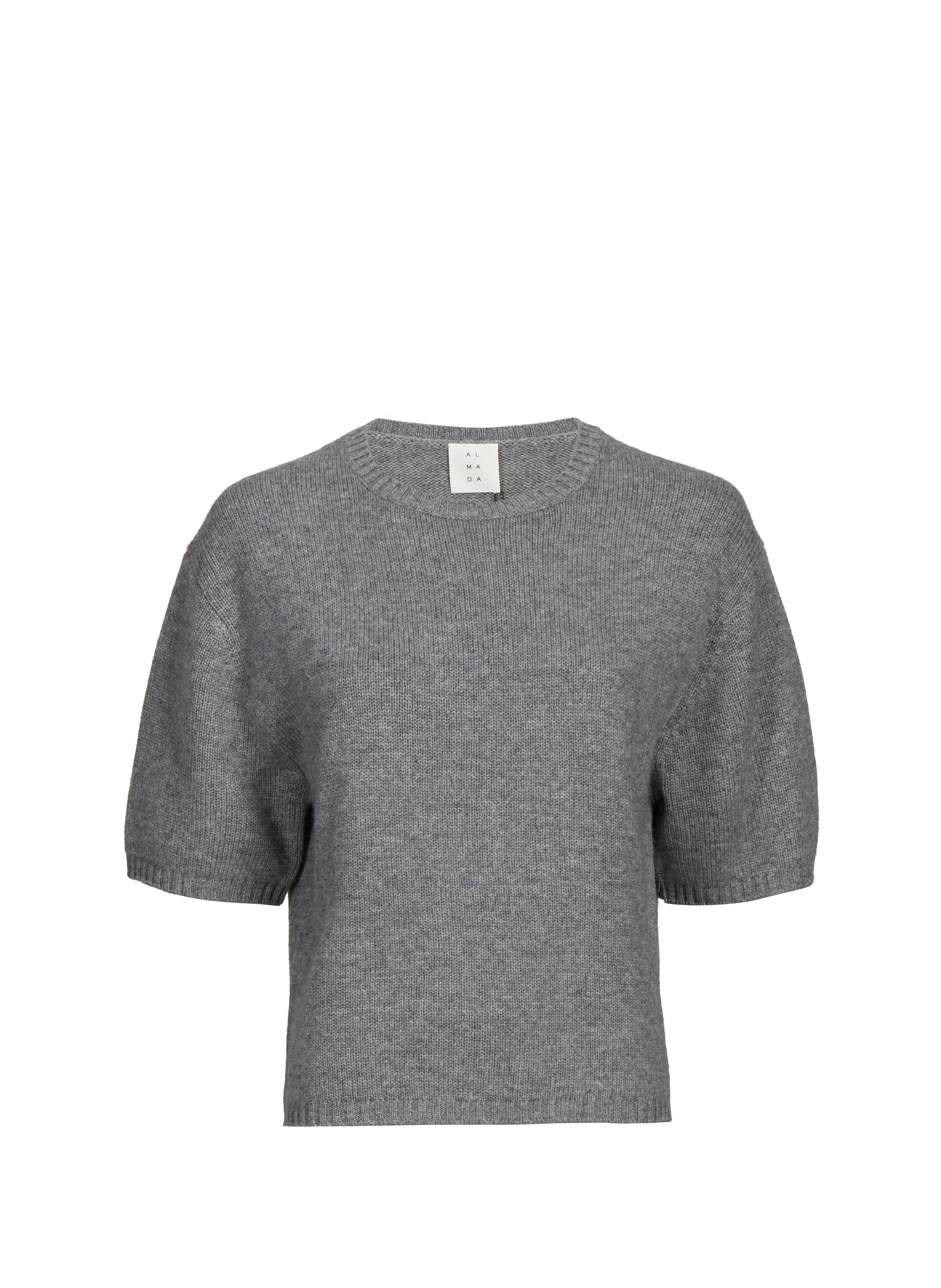 ALMADA T-shirt col rond en laine et cachemire Gris