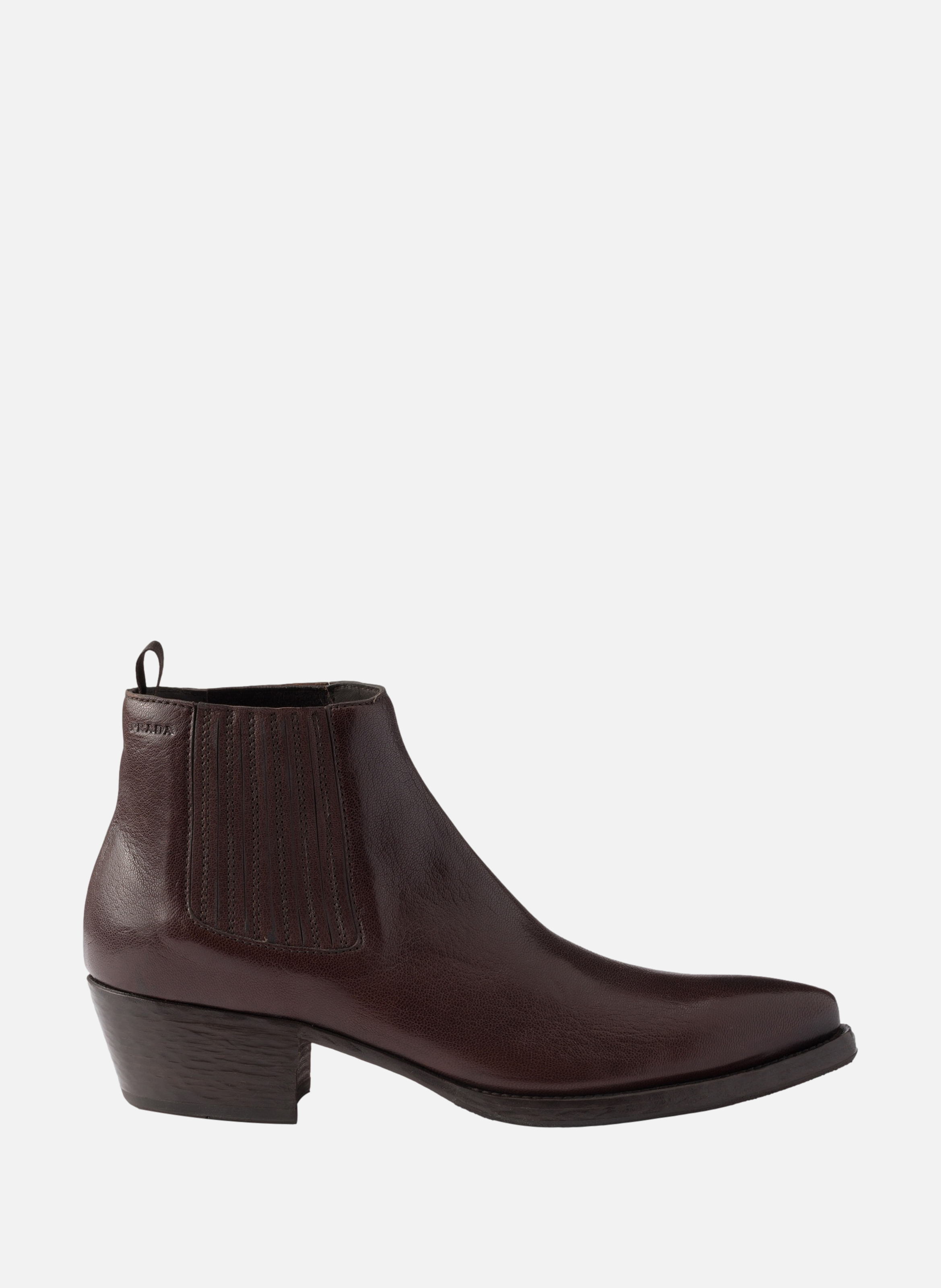 Bottines chelsea en cuir PRADA Marron
