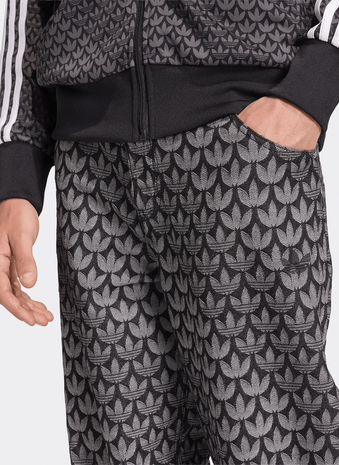 Jean Monogram en coton ADIDAS Noir