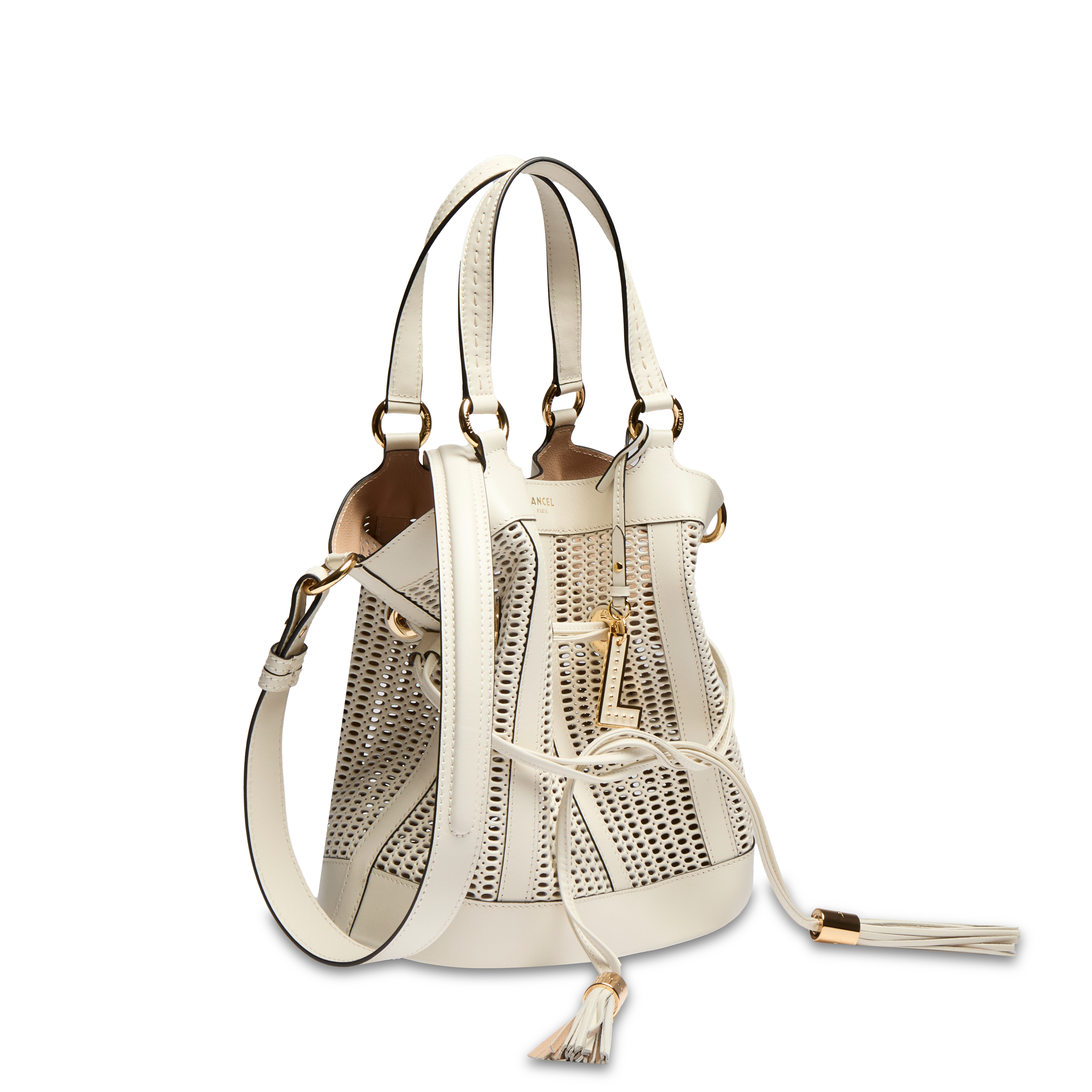 Sac seau m premier flirt de lancel en cuir Blanc