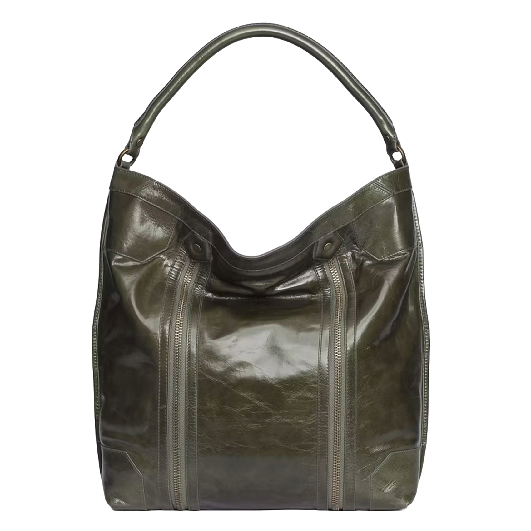 Sac zippé en cuir vernis sunny ZADIG&VOLTAIRE Vert