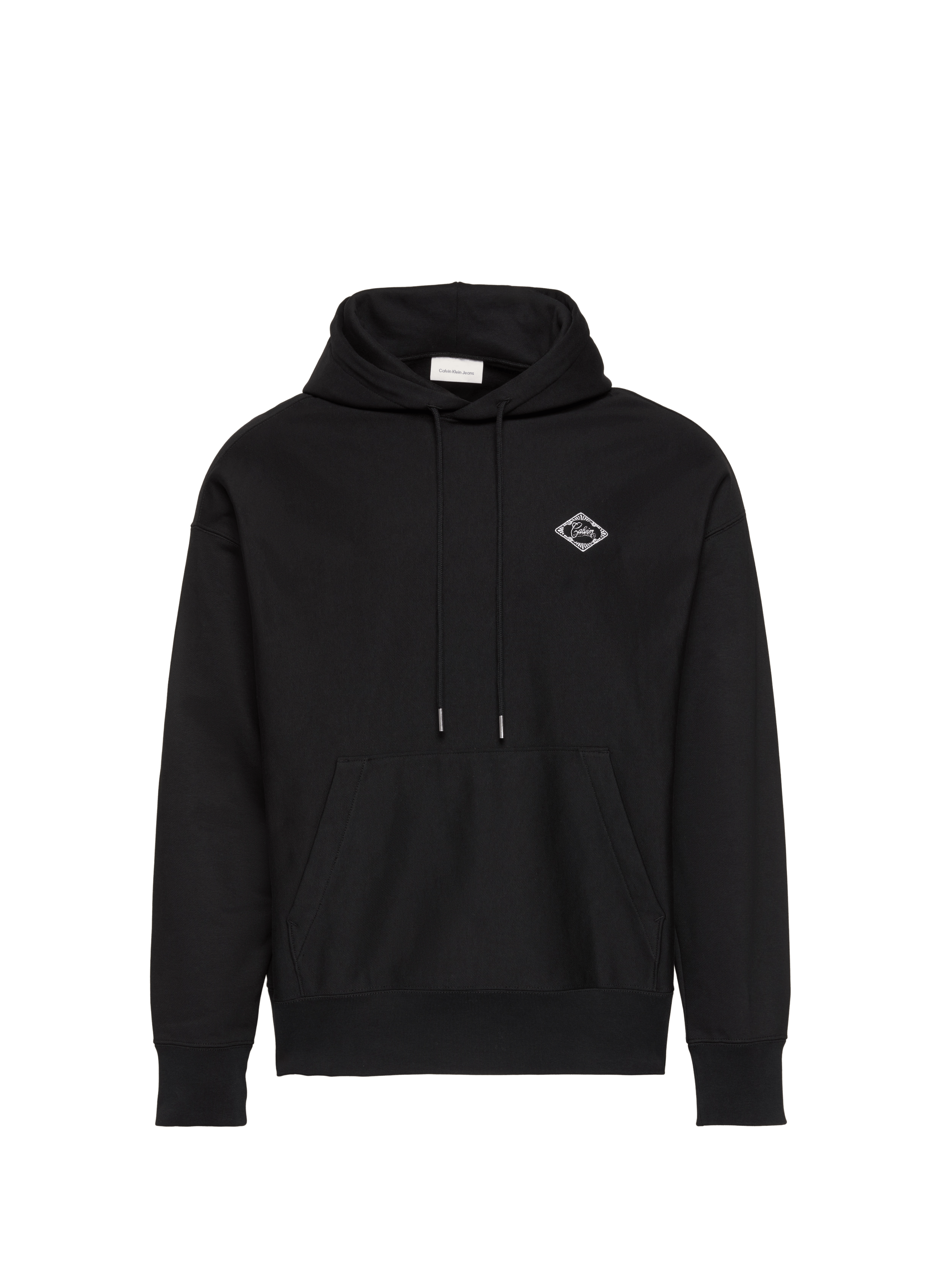 CALVIN KLEIN Hooded cotton blend sweatshirt Black