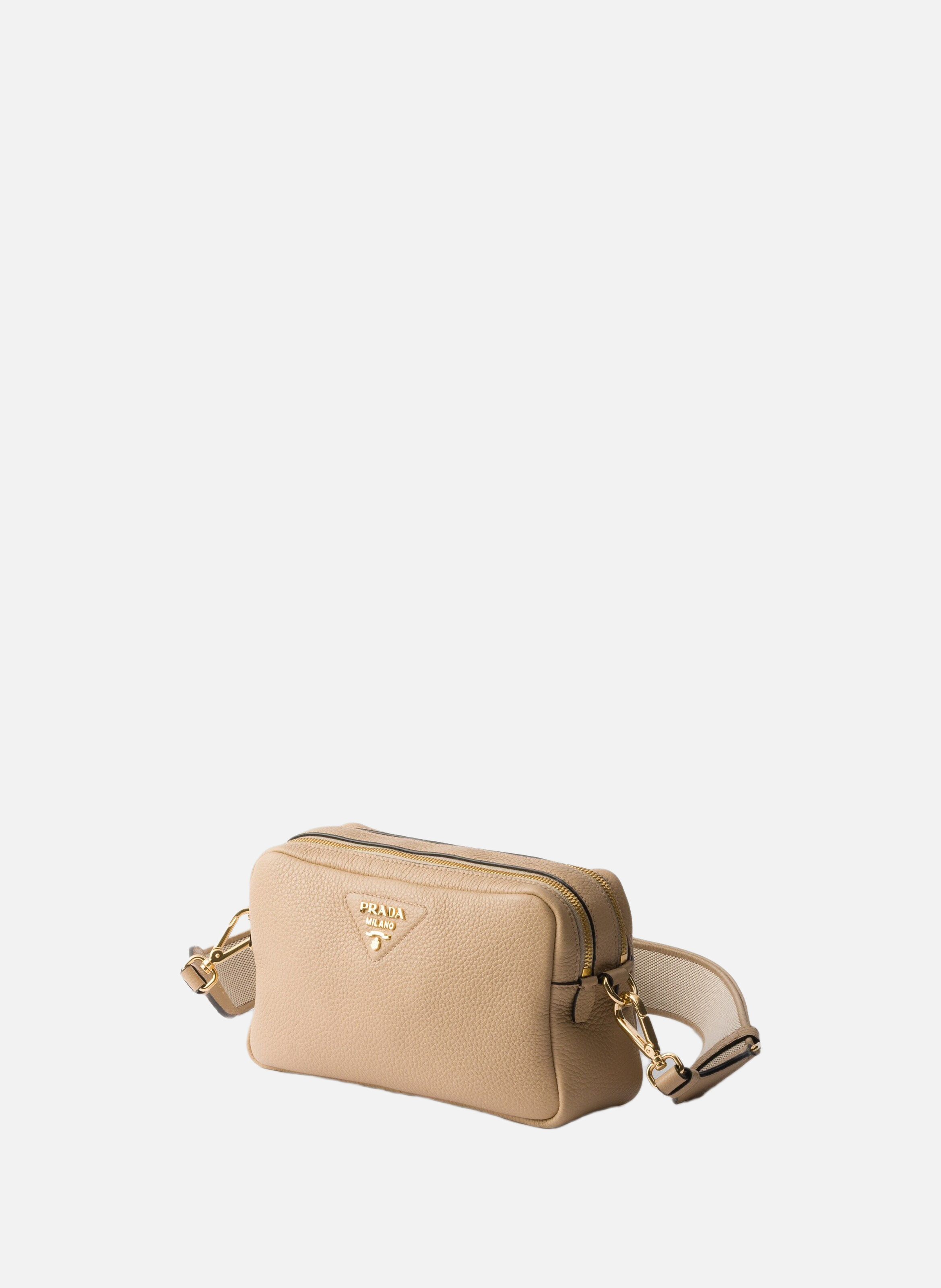 Petit sac à bandoulière en cuir PRADA Beige