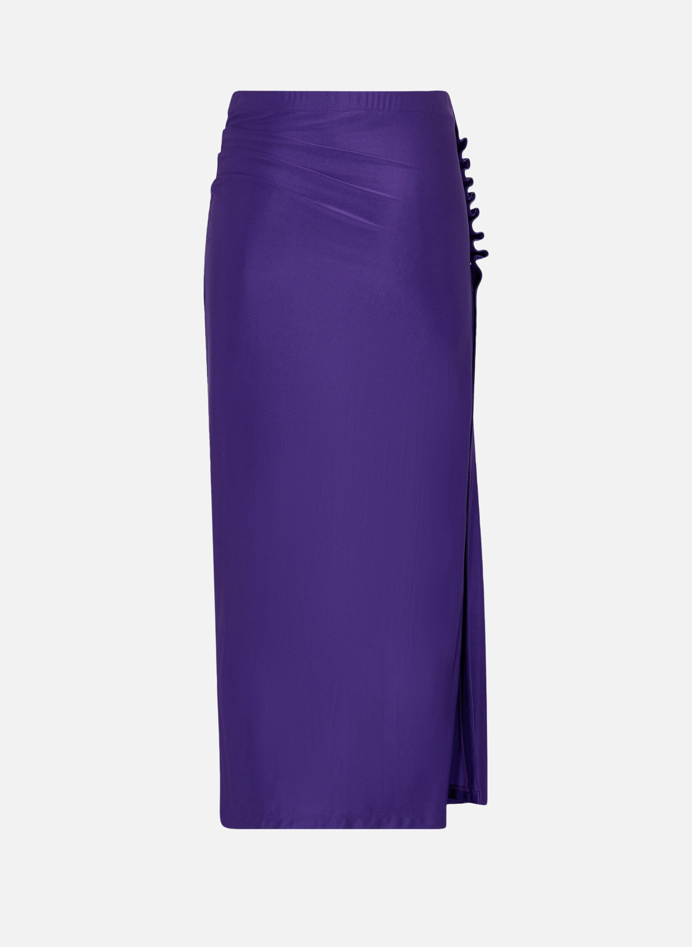 Jupe midi drapée en jersey RABANNE Violet