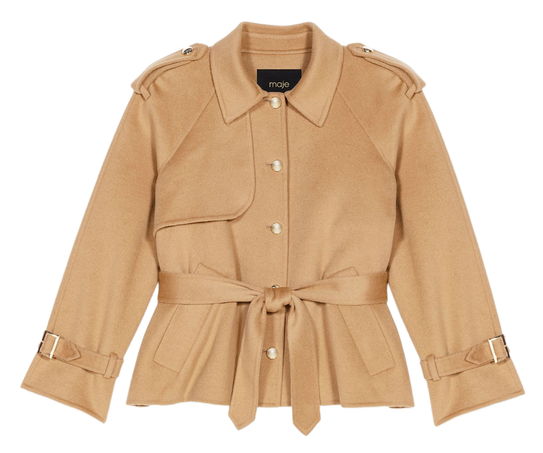 Trench col classique en laine mélangée MAJE Beige