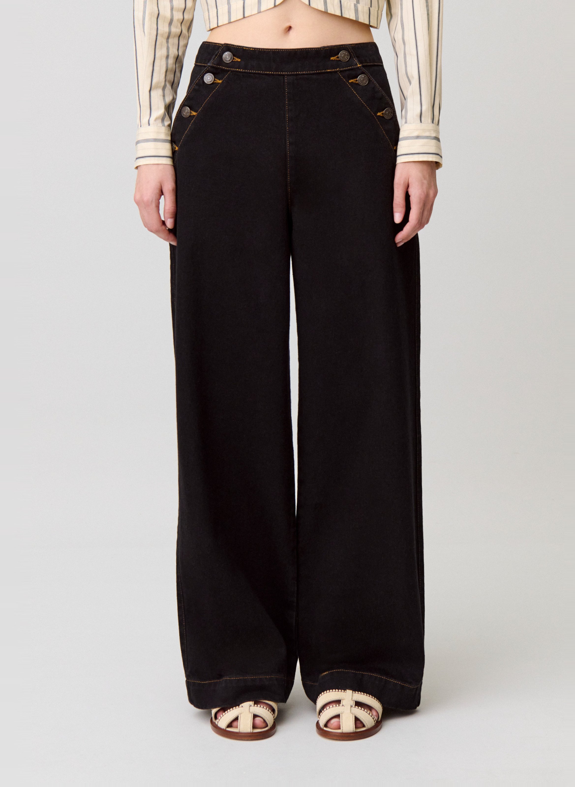 Jean large en coton CLAUDIE PIERLOT Noir