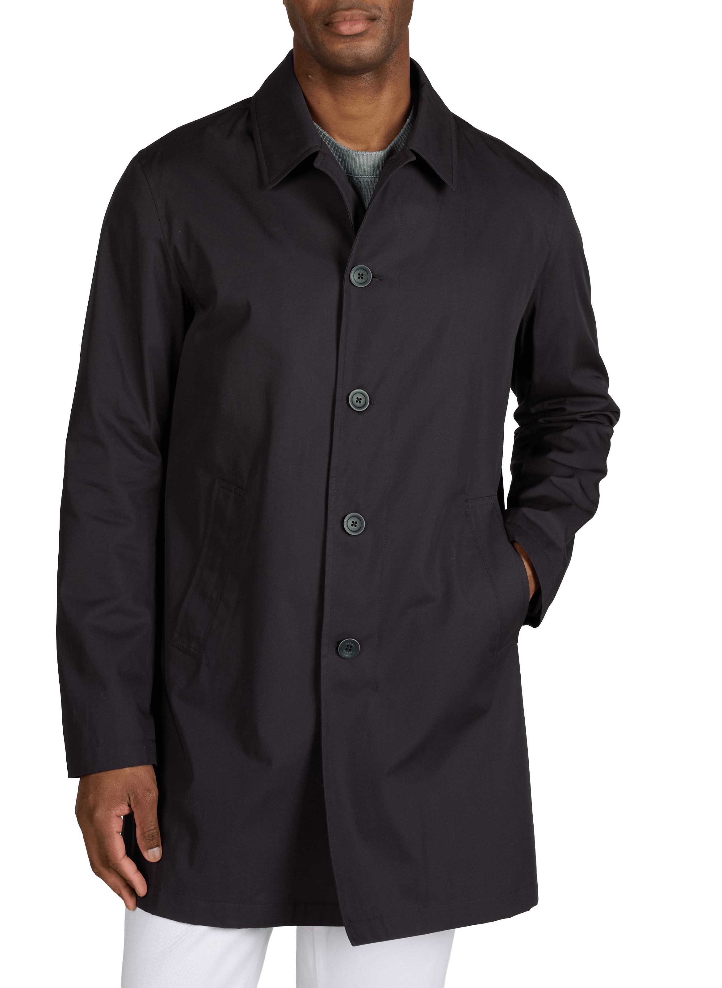 Mid-length cotton coat HERNO Blue