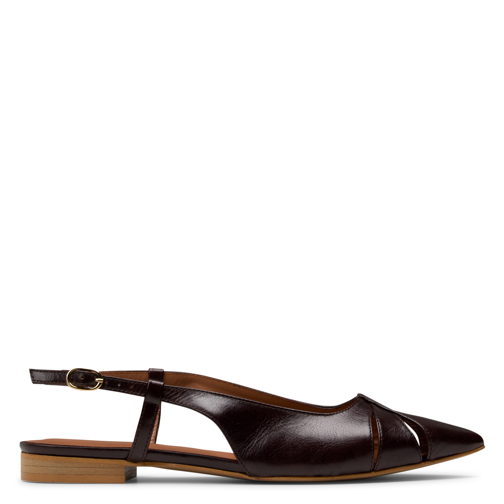 Sandales plates en cuir sofia MAISON 123 Marron