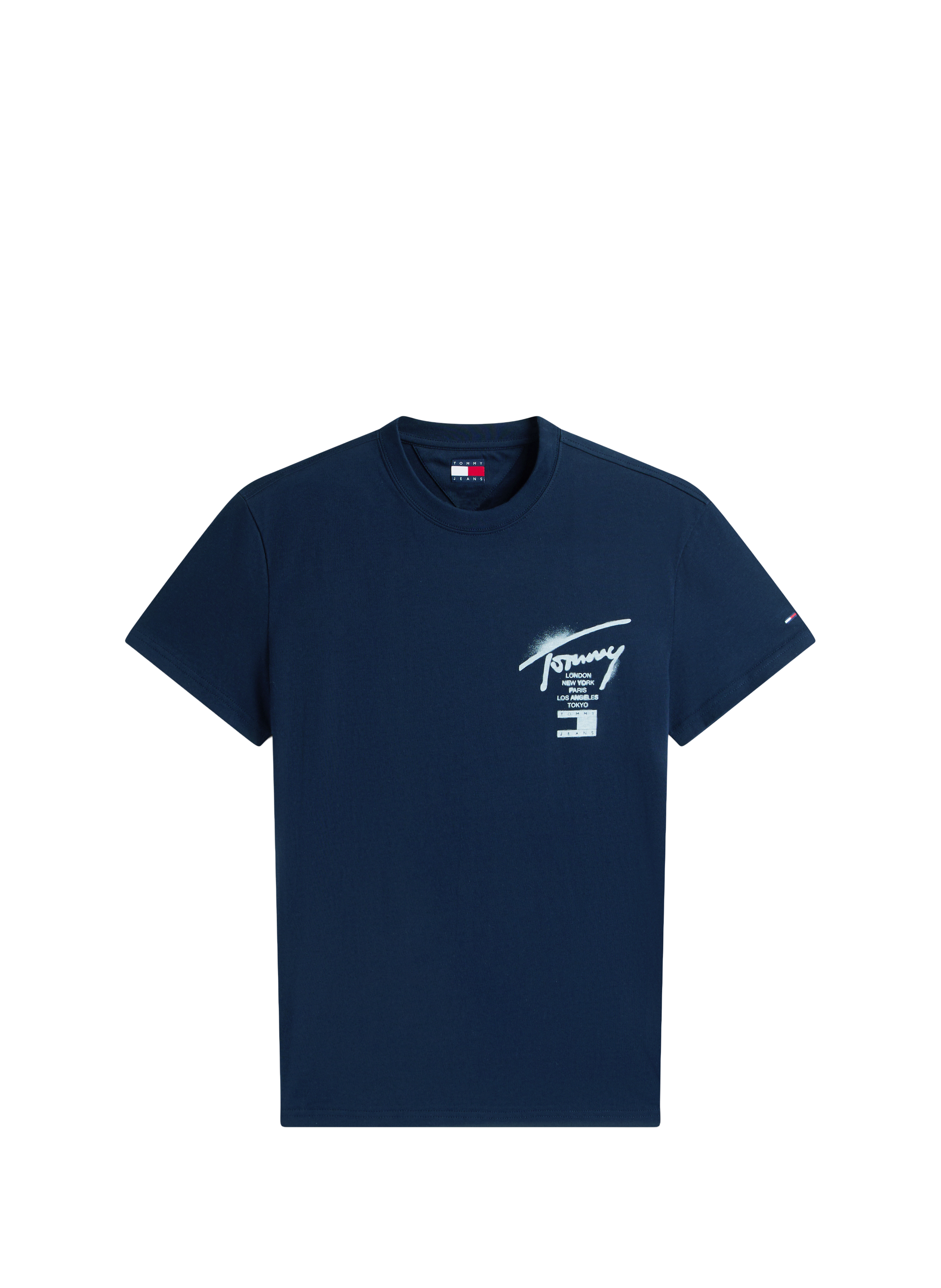 T-shirt imprimé en coton TOMMY HILFIGER Bleu