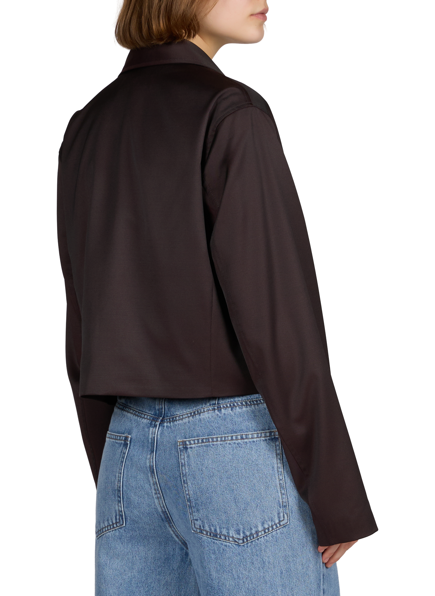 Satin classic collar jacket OUR LEGACY Brown