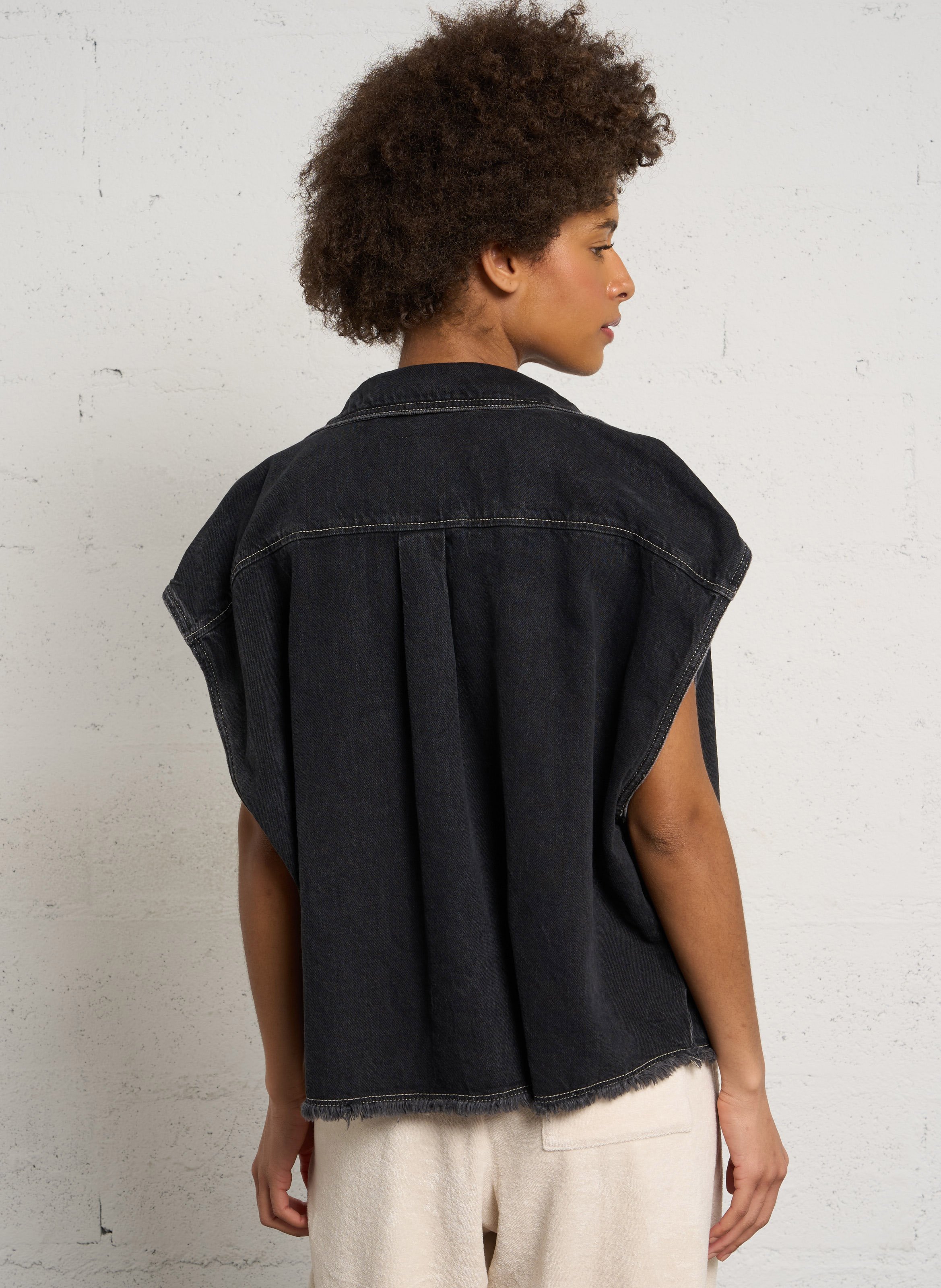 Chemise en jean yopday-b AMERICAN VINTAGE Noir